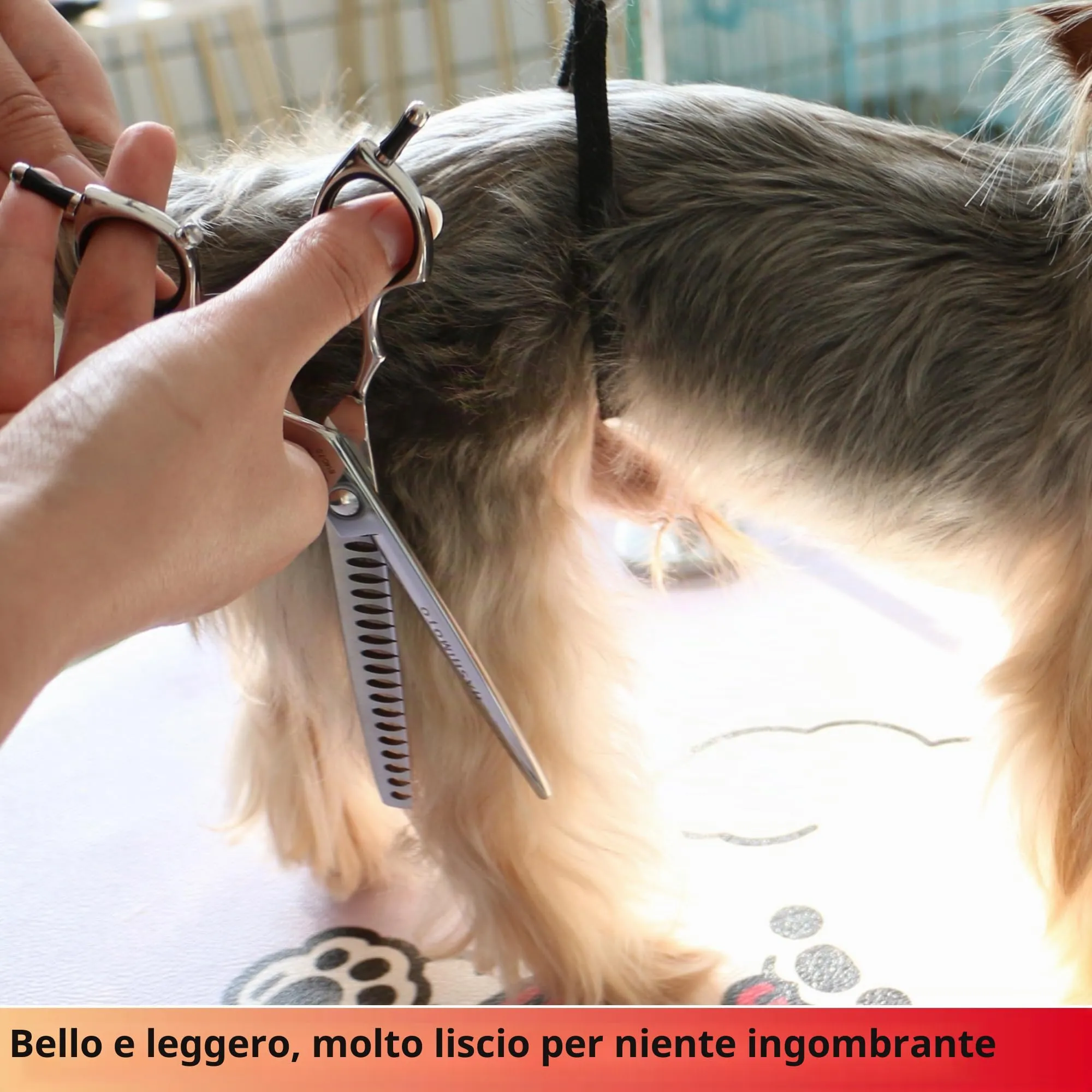 HASHIMOTO Forbici Chunker per la toelettatura del cane, forbici per la testurizzazione del cane, forbici per gatti, 19 denti, 7,0 pollici, peso leggero. - immagine 5