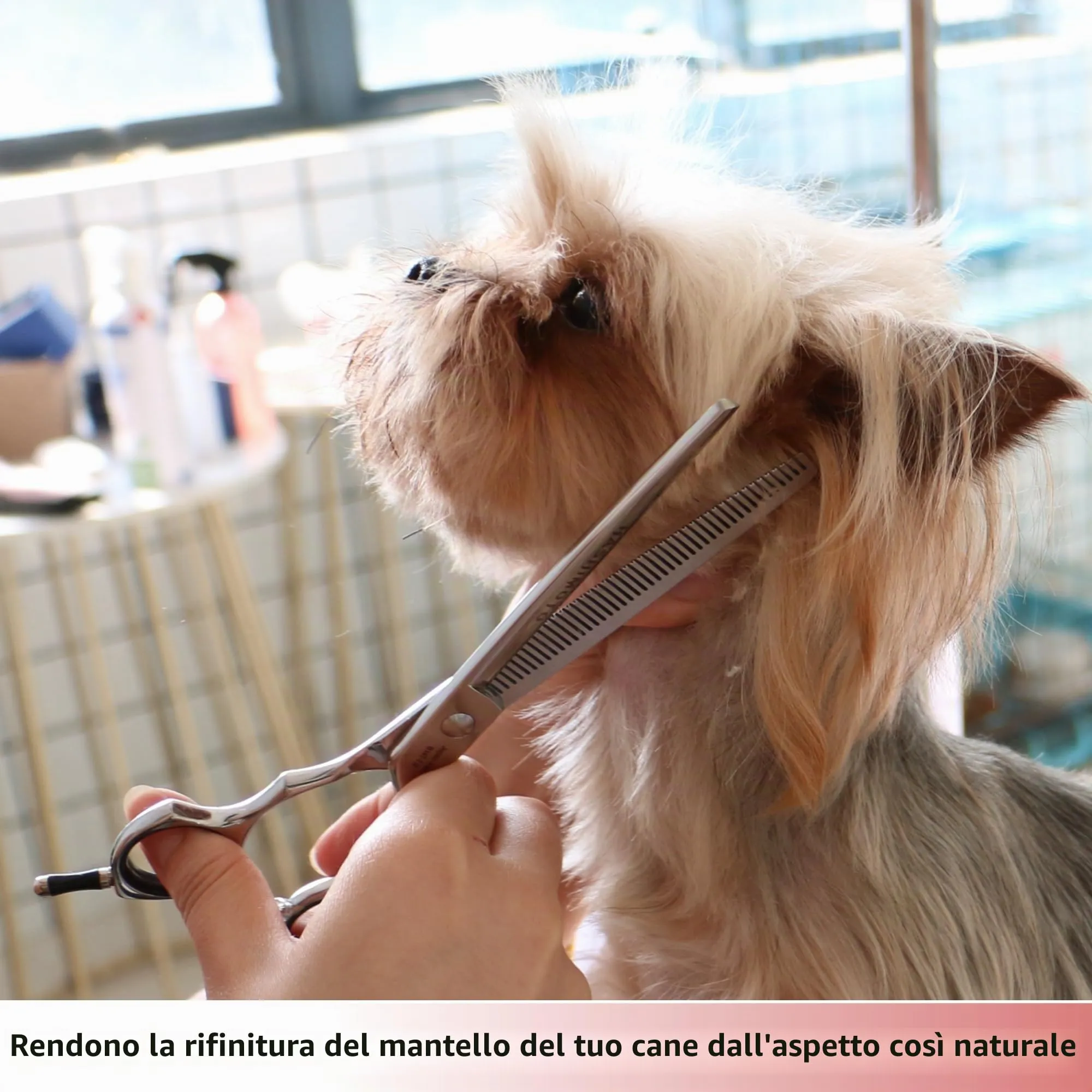 HASHIMOTO Forbici per cani, forbici per texturizzare i cani, frullatore per gatti, 45 denti, 7,0 pollici, peso leggero. - immagine 5