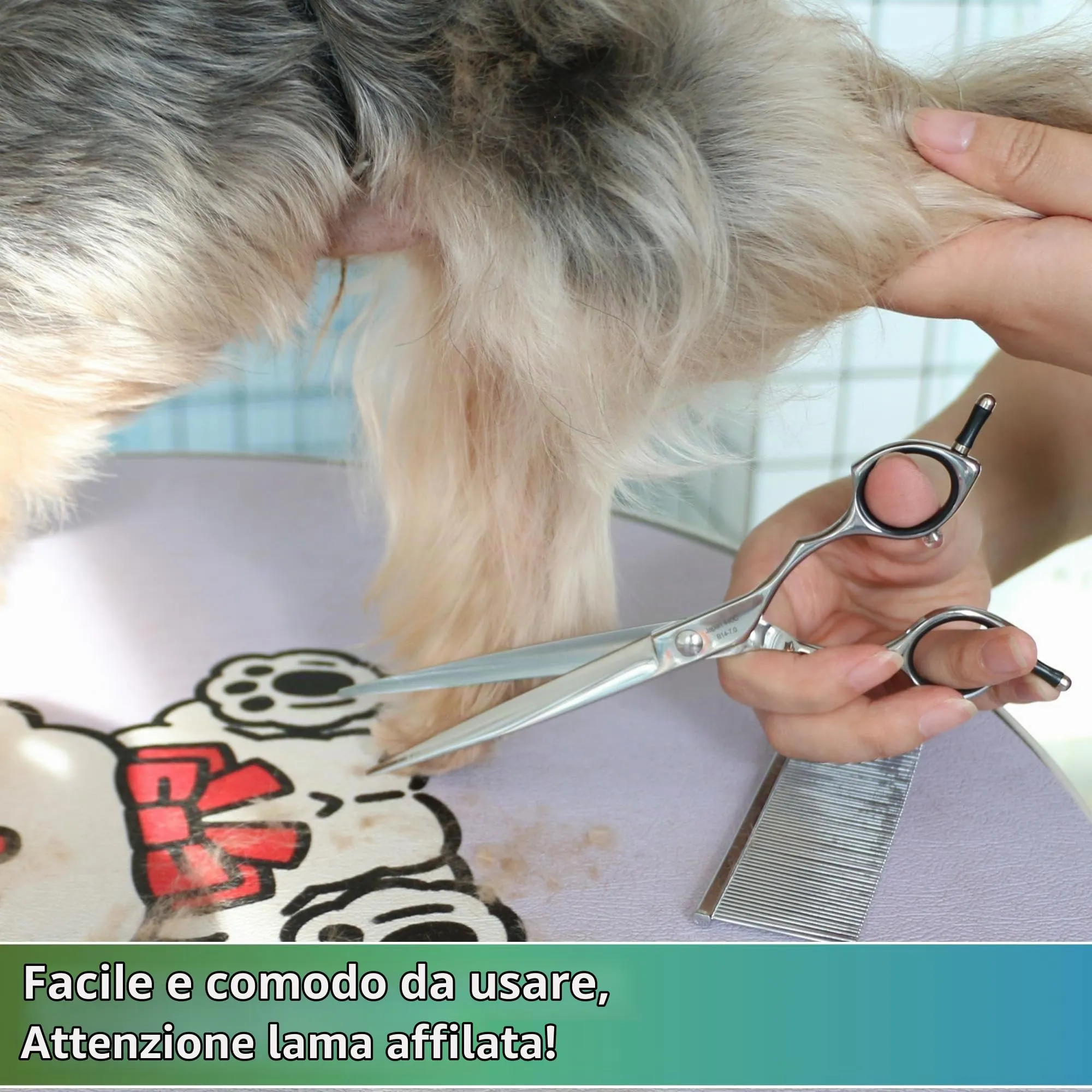 HASHIMOTO Forbici per cani, forbici per cani, forbici per gatti, 7,0 pollici, peso leggero. - immagine 5