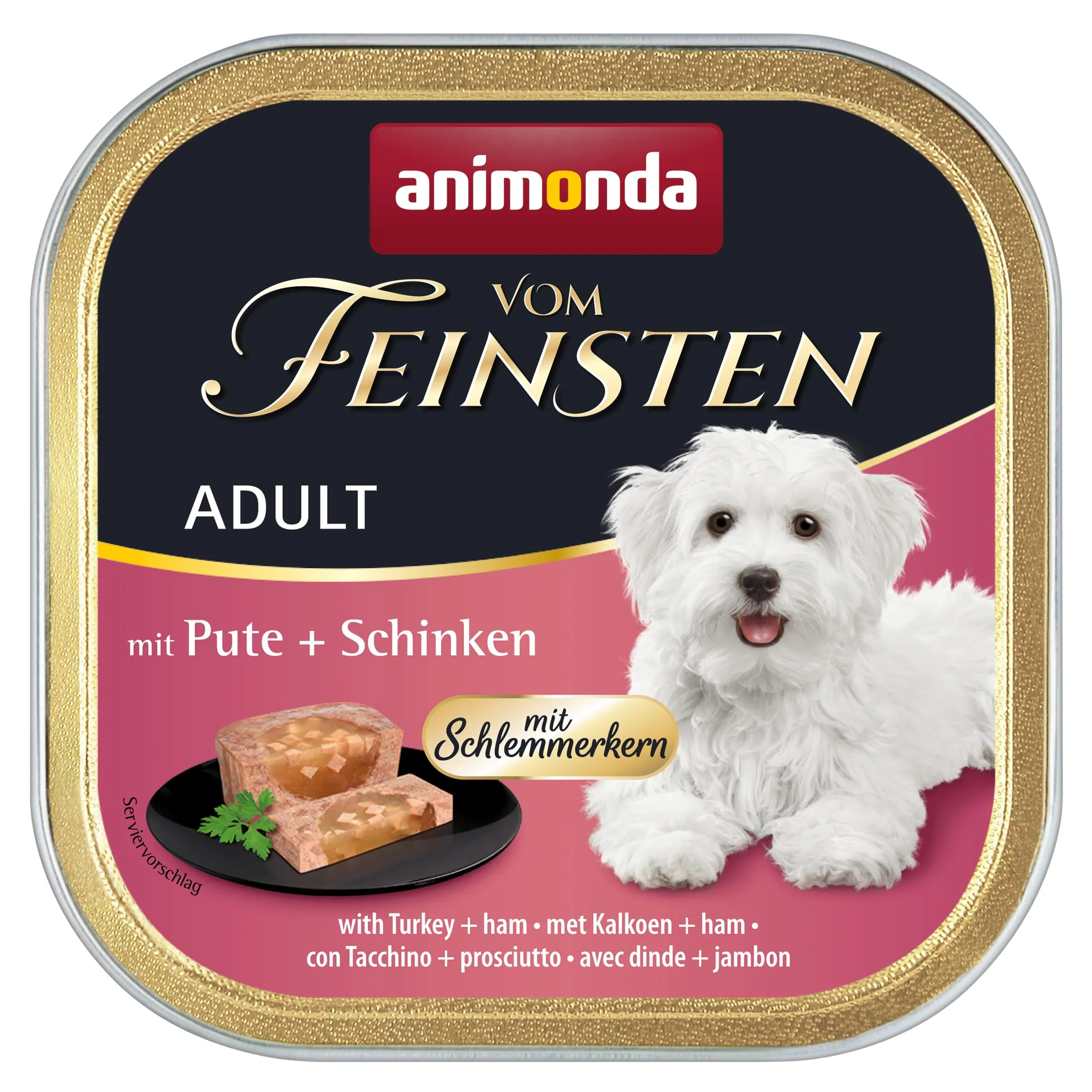 animonda vom Feinsten Cibo per cani bagnato con tacchino + prosciutto (6 x 150 g), senza cereali, senza zucchero, con ingredienti freschi e carnosi - immagine 2