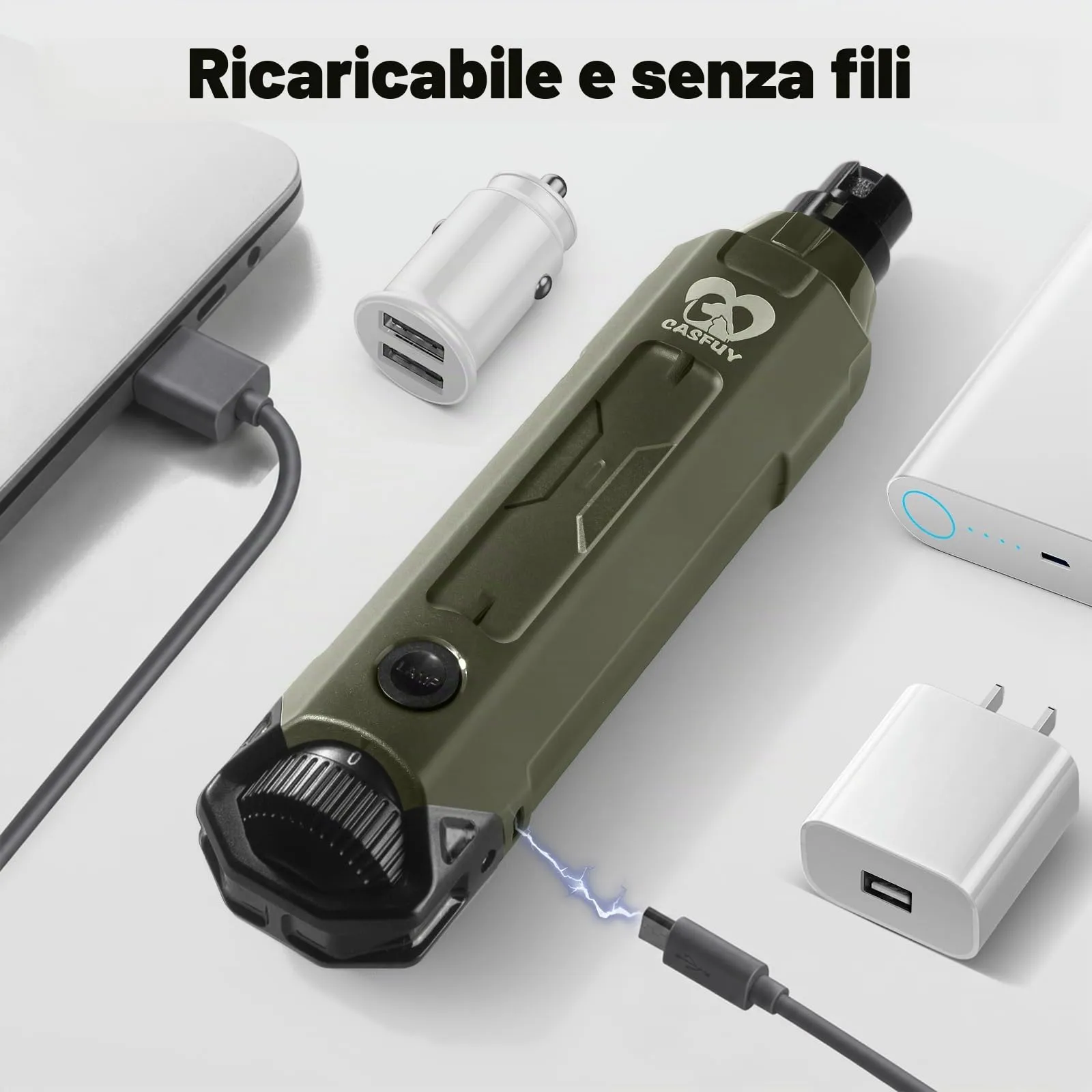 Casfuy Lima Unghie Cani à 6 Vitesses -Tagliaunghie per Cani Elettrico con 2 luci LED Ricaricabile Silenziose con Vibrazioni Ridotte a Professionale per Cani e Gatti di Taglia Piccola Media e Grande - immagine 6