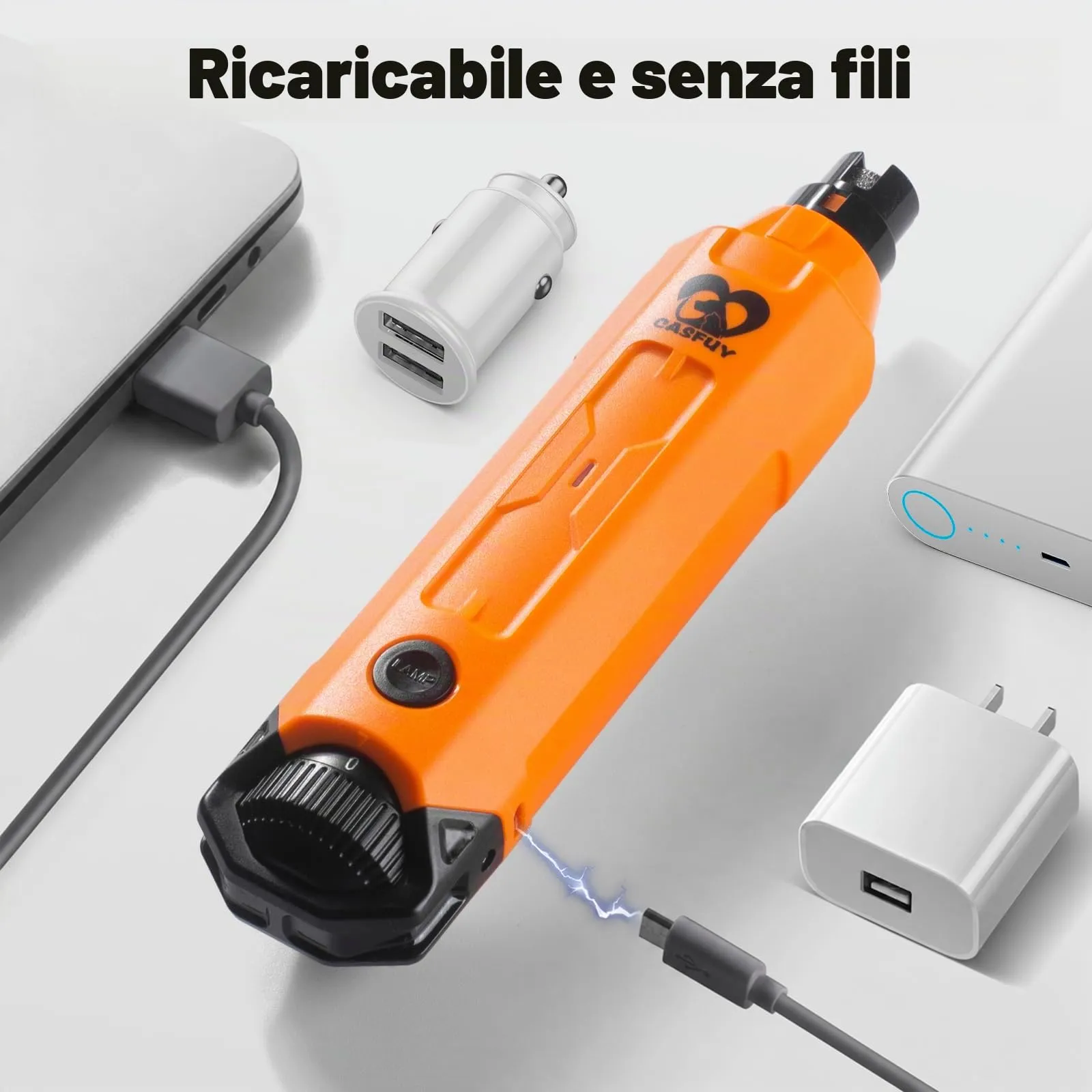 Casfuy Lima Unghie Cani à 6 Vitesses -Tagliaunghie per Cani Elettrico con 2 luci LED Ricaricabile Silenziose con Vibrazioni Ridotte a Professionale per Cani e Gatti di Taglia Piccola Media e Grande - immagine 6