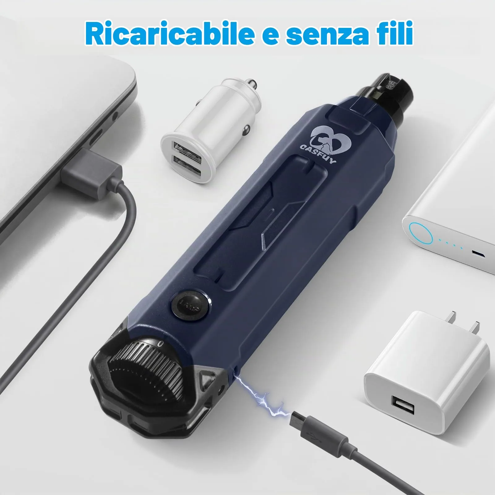 Casfuy Lima Unghie Cani à 6 Vitesses -Tagliaunghie per Cani Elettrico con 2 luci LED Ricaricabile Silenziose con Vibrazioni Ridotte a Professionale per Cani e Gatti di Taglia Piccola Media e Grande - immagine 6
