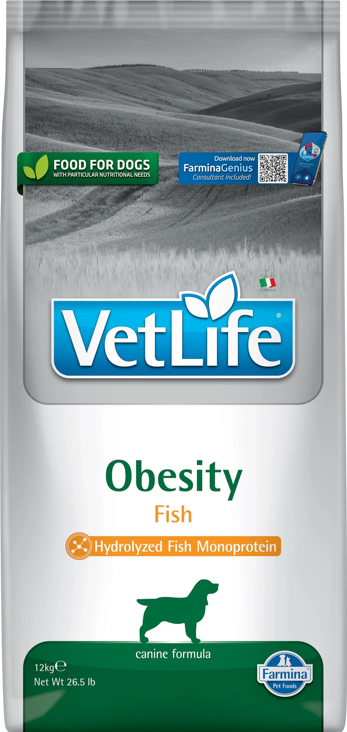 VET LIFE NATURAL DIET DOG OBESITY FISH 12 KG - immagine 1
