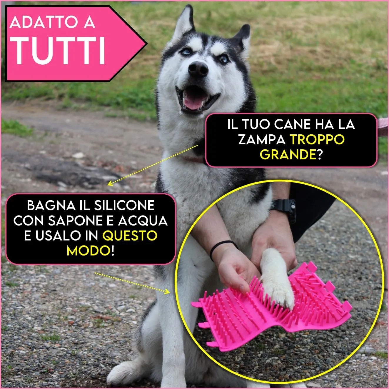 Pulisci Zampe Cane Taglia Grande e Piccola con Asciugamano - Lavazampe - immagine 5