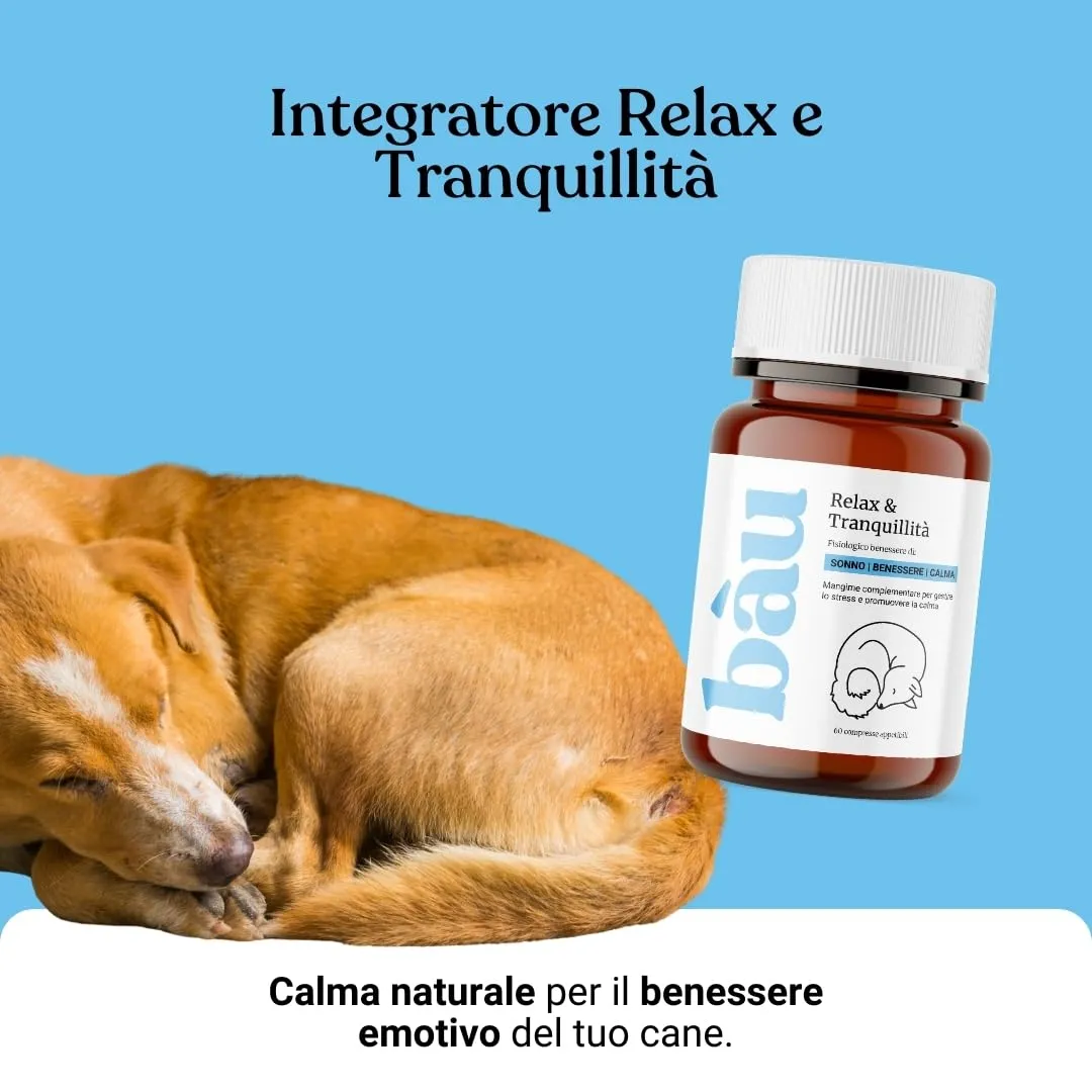 Bau Integratore Calmante per Cani, Valeriana per Cani Tranquillante, Rilassante Appetibile con Ingredienti Naturali, Ideale per Temporali, Viaggi e Ansia da Separazione- 60cps - immagine 4