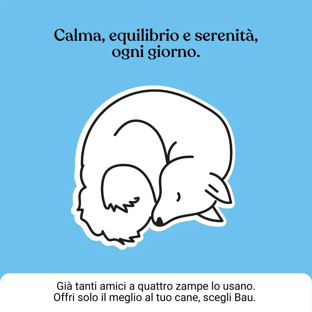 Bau Integratore Calmante per Cani, Valeriana per Cani Tranquillante, Rilassante Appetibile con Ingredienti Naturali, Ideale per Temporali, Viaggi e Ansia da Separazione- 60cps - immagine 9