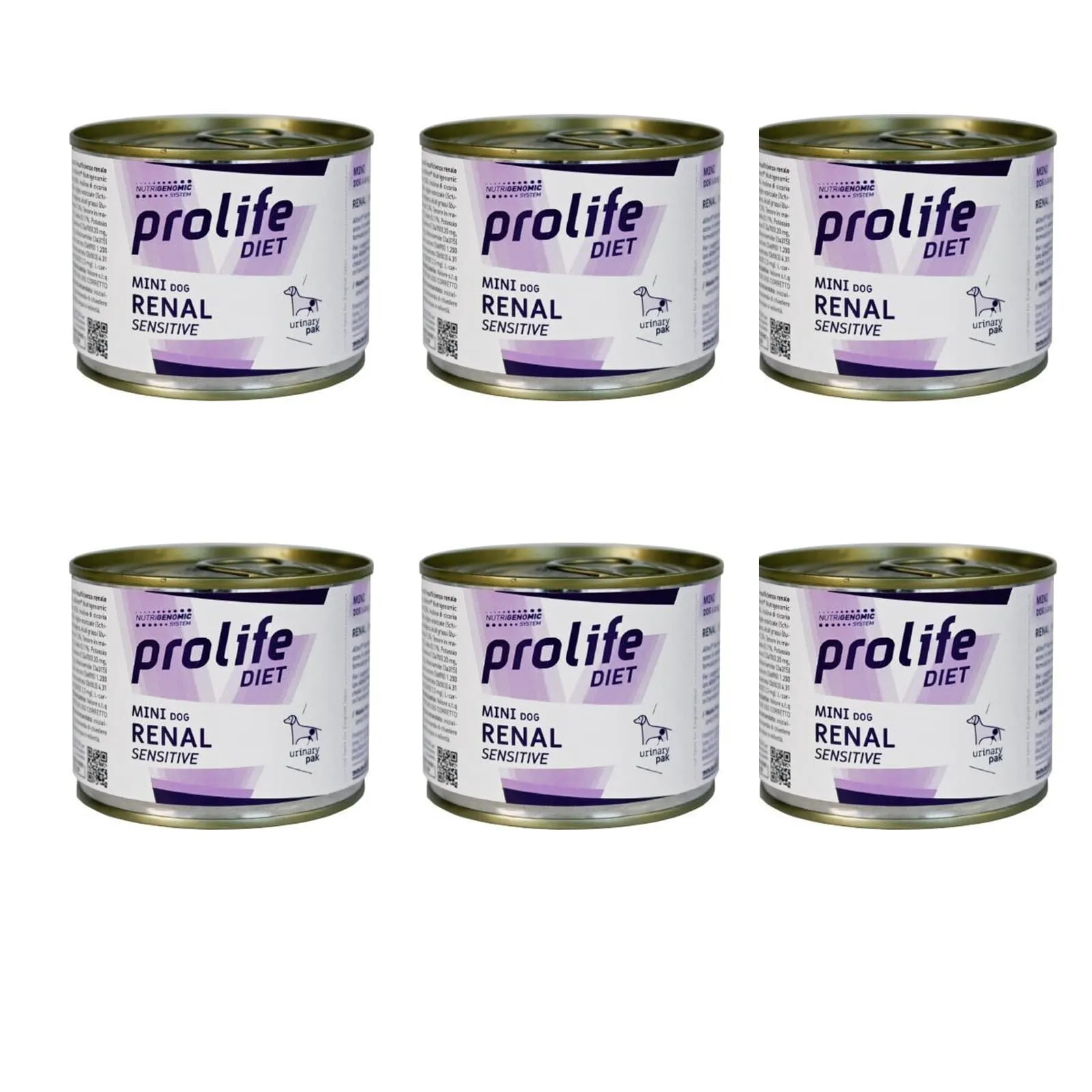 Dog Diet Mini Prolife Renal Sensitive 200 gr Umido Cane confezione risparmio 6x200gr - immagine 1