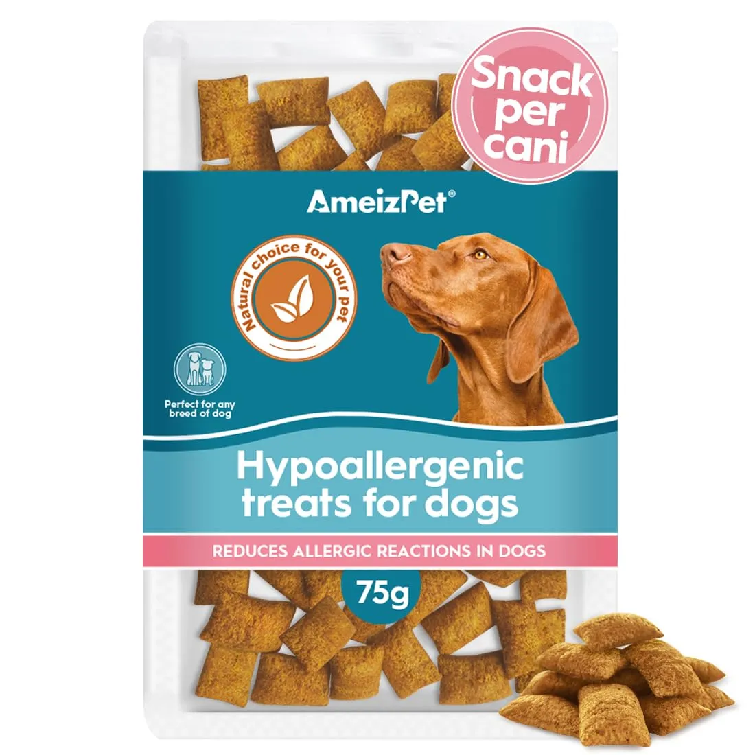 AmeizPet Snack Ipoallergenici per Cani, Supporto Digestivo, 75g - immagine 1
