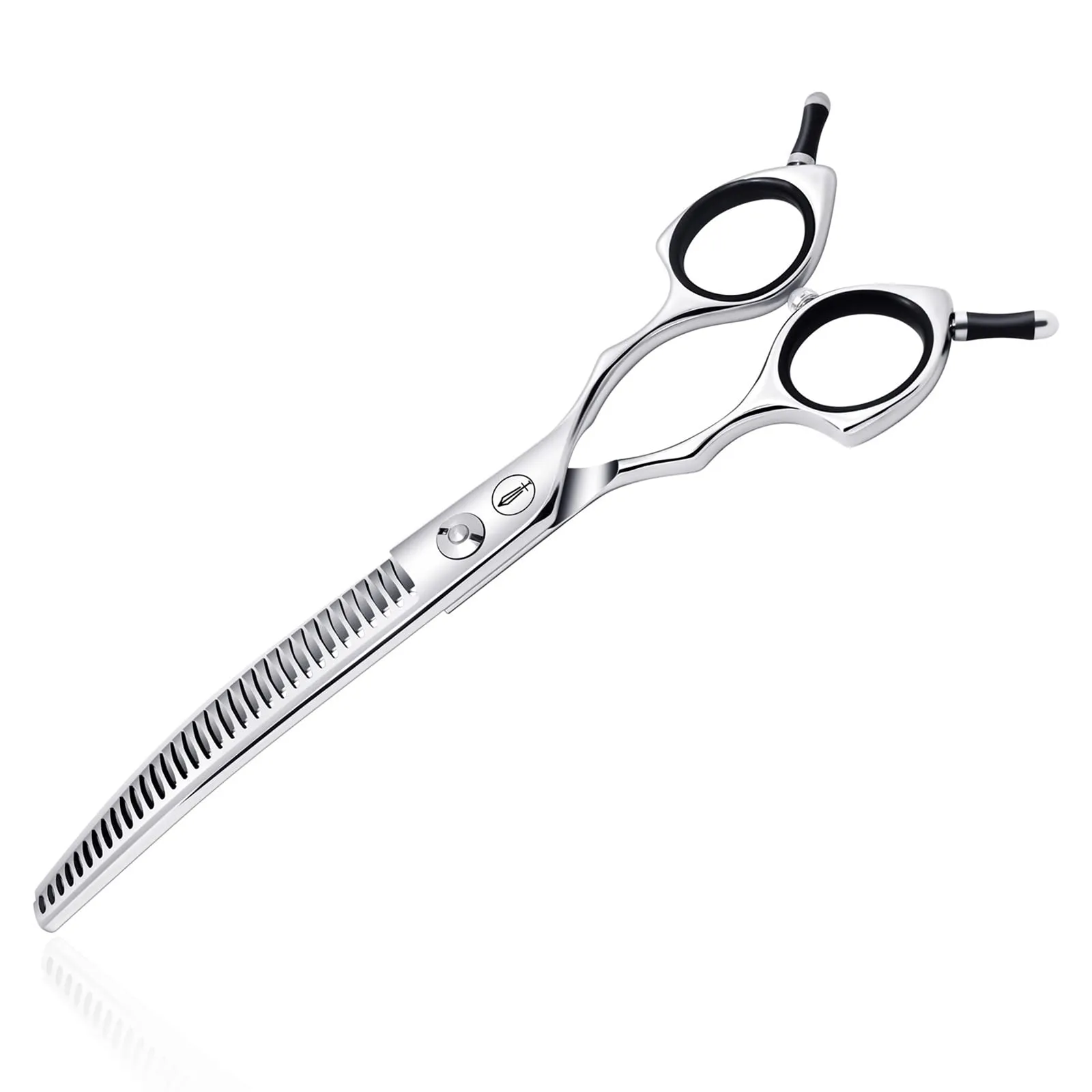 HASHIMOTO Forbici curve per cani, forbici curve per gatti, 33 denti, 7,0 pollici, tasso di assottigliamento del 65%, peso leggero. Speciale progettato per i toelettatori di animali domestici - immagine 1