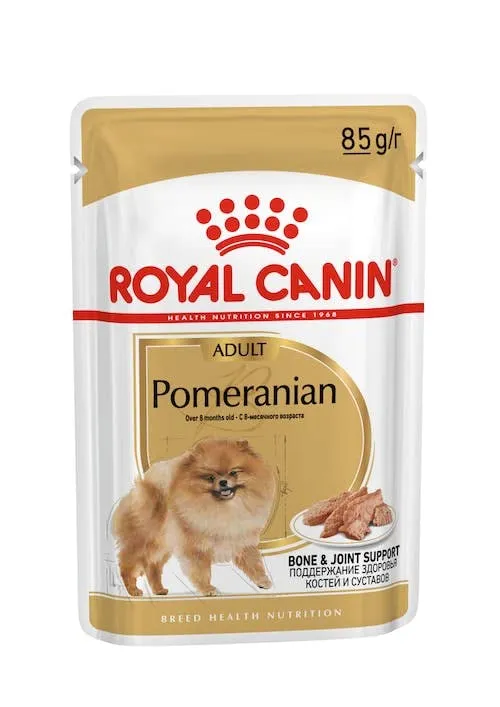 Royal Canin Pomeranian Adult | Confezione da 4 | 4 x 12 x 85 g | Alimento completo per cani | Per Spitz nani adulti e anziani | A partire dall'8° mese | Contenuto minerale adeguato - immagine 2