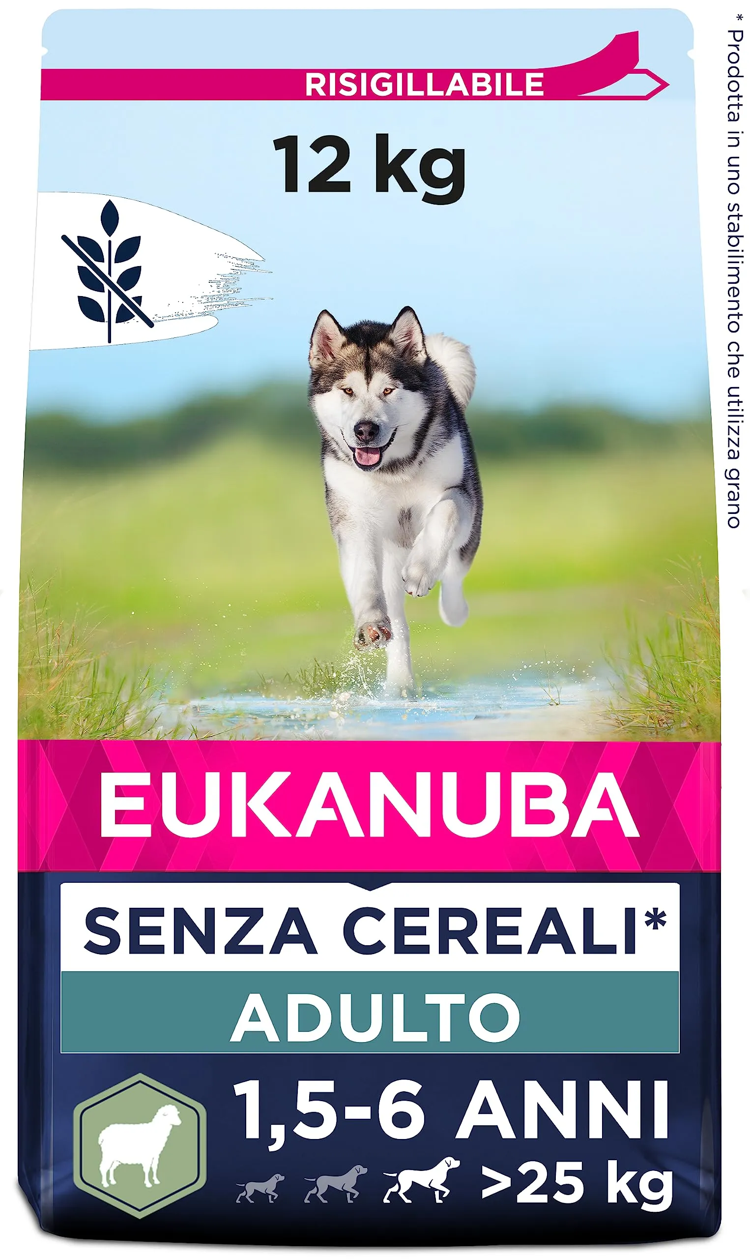 EUKANUBA Cibo per cani senza cereali con agnello per razze di taglia grande - alimento secco per cani adulti, 12 kg - immagine 1