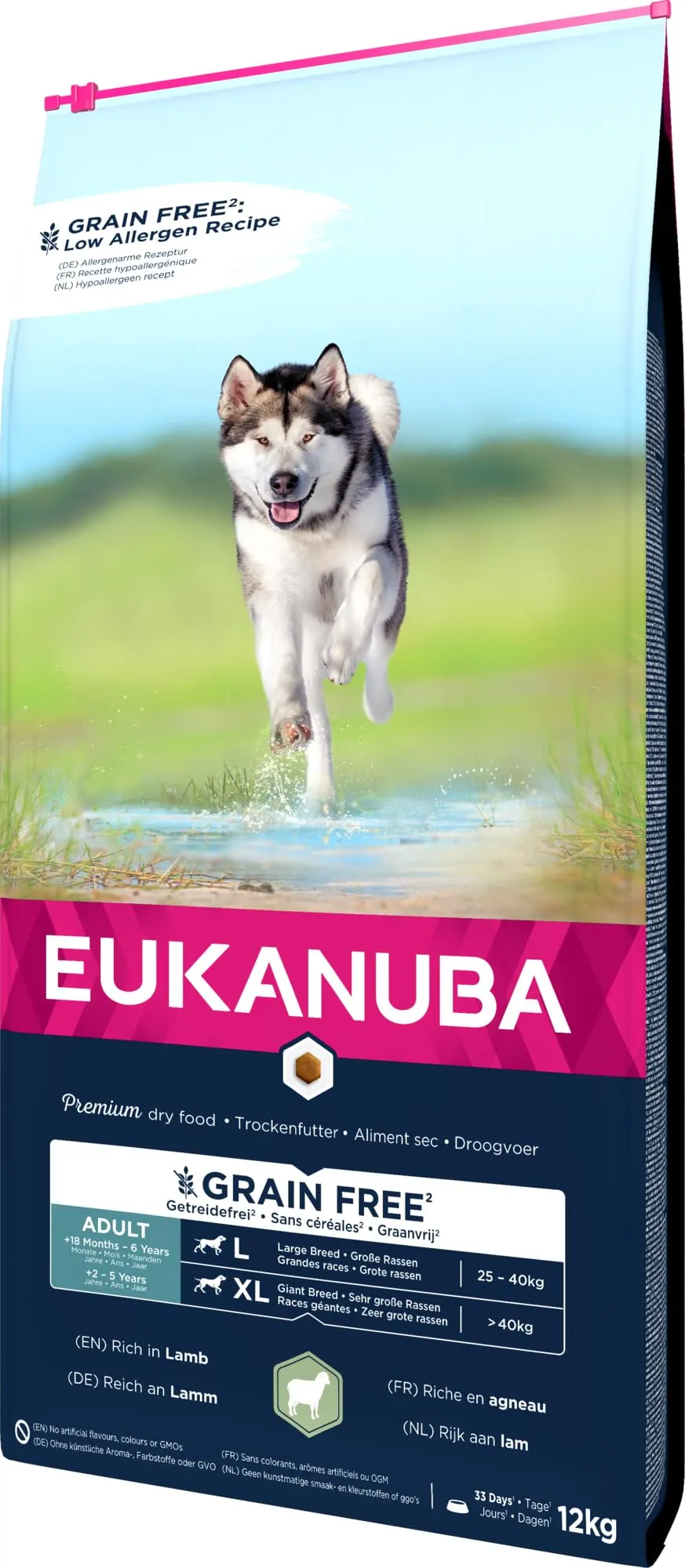 EUKANUBA Cibo per cani senza cereali con agnello per razze di taglia grande - alimento secco per cani adulti, 12 kg - immagine 7