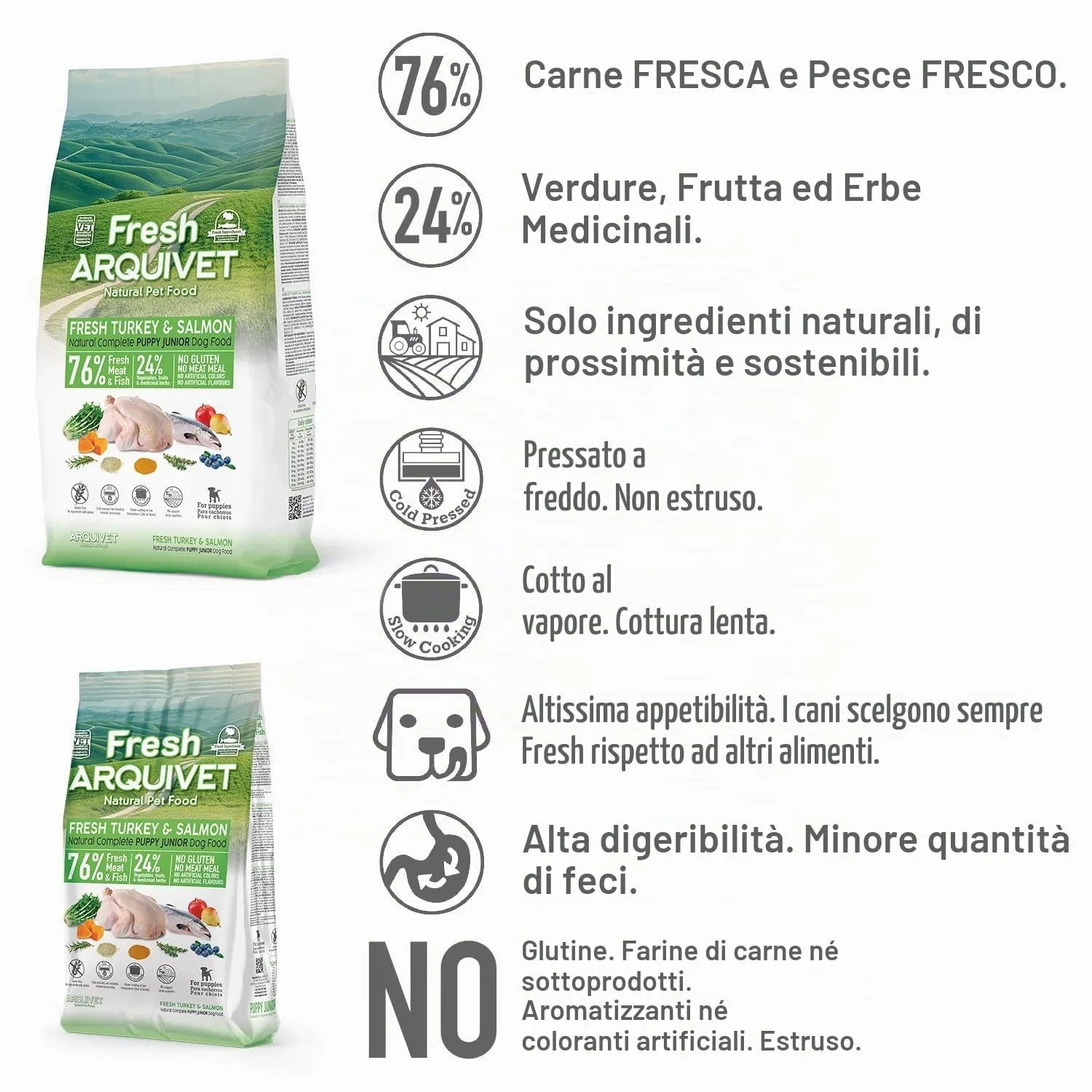 Arquivet Fresh Puppy Junior Tacchino e salmone 2,5Kg - Alimentazione semi-umida - immagine 3