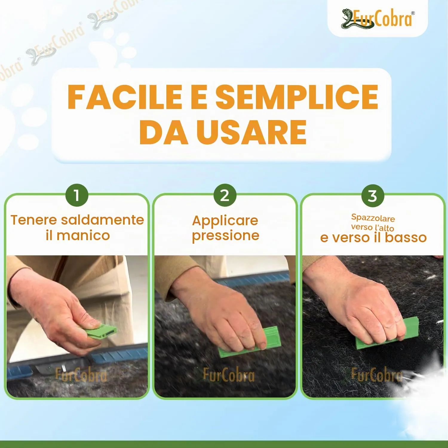 Pro Pet - Raschietto per peli di cani e gatti, per dettagli auto, moquette e divani, per interni auto, tappezzeria, mobili e casa, strumento riutilizzabile per la rimozione della pelliccia - immagine 2