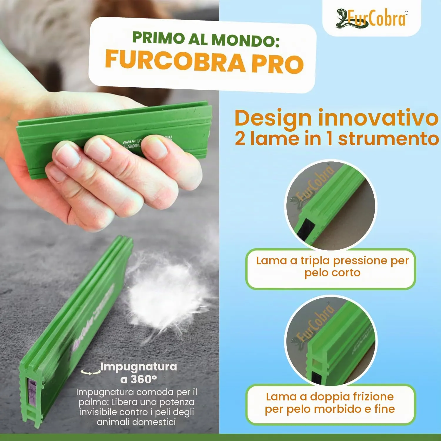 Pro Pet - Raschietto per peli di cani e gatti, per dettagli auto, moquette e divani, per interni auto, tappezzeria, mobili e casa, strumento riutilizzabile per la rimozione della pelliccia - immagine 3