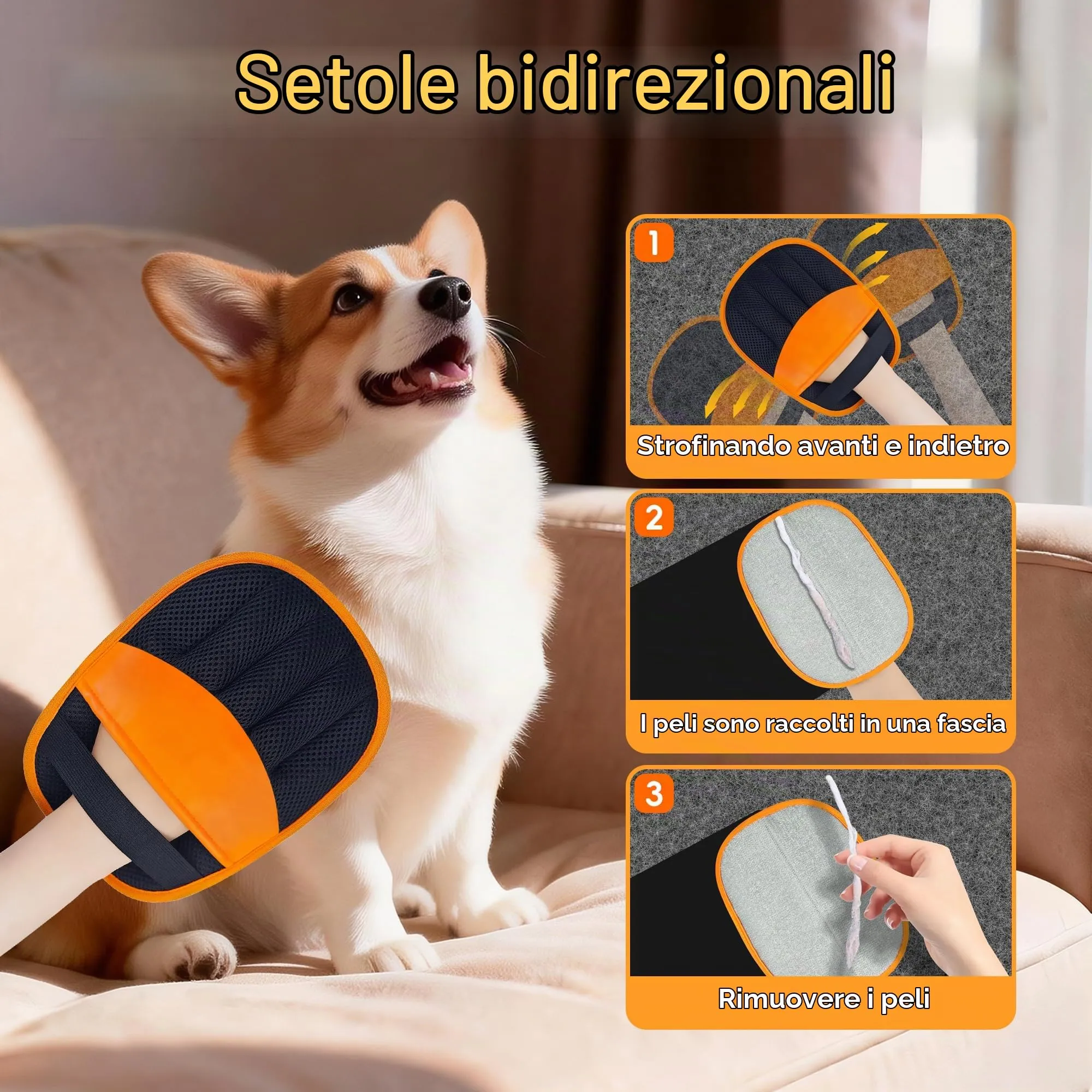 YOSEPATI Guanto Magic Brush per Rimozione del Pelo degli Animali Domestici - immagine 2