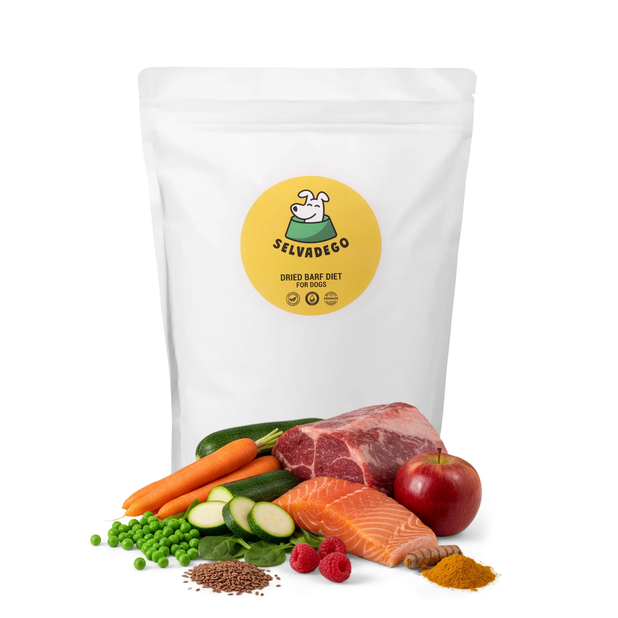 SELVADEGO | Cibo Naturale per Cani – Selvaggina e Salmone – Alimento Completo Ispirato alla Dieta BARF – 100% Naturale, Digeribile e Facile da Preparare – 800 g (800 gr, Selvaggina e Salmone) - immagine 1