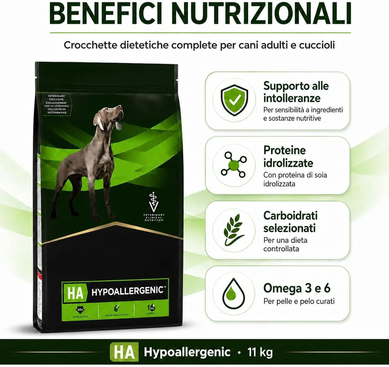 Pro-Plan HA Crocchette Cane 11 kg, Cibo Secco Dietetico per Cani Adulti e Cuccioli con Proteine Idrolizzate e Carboidrati Selezionati - immagine 4