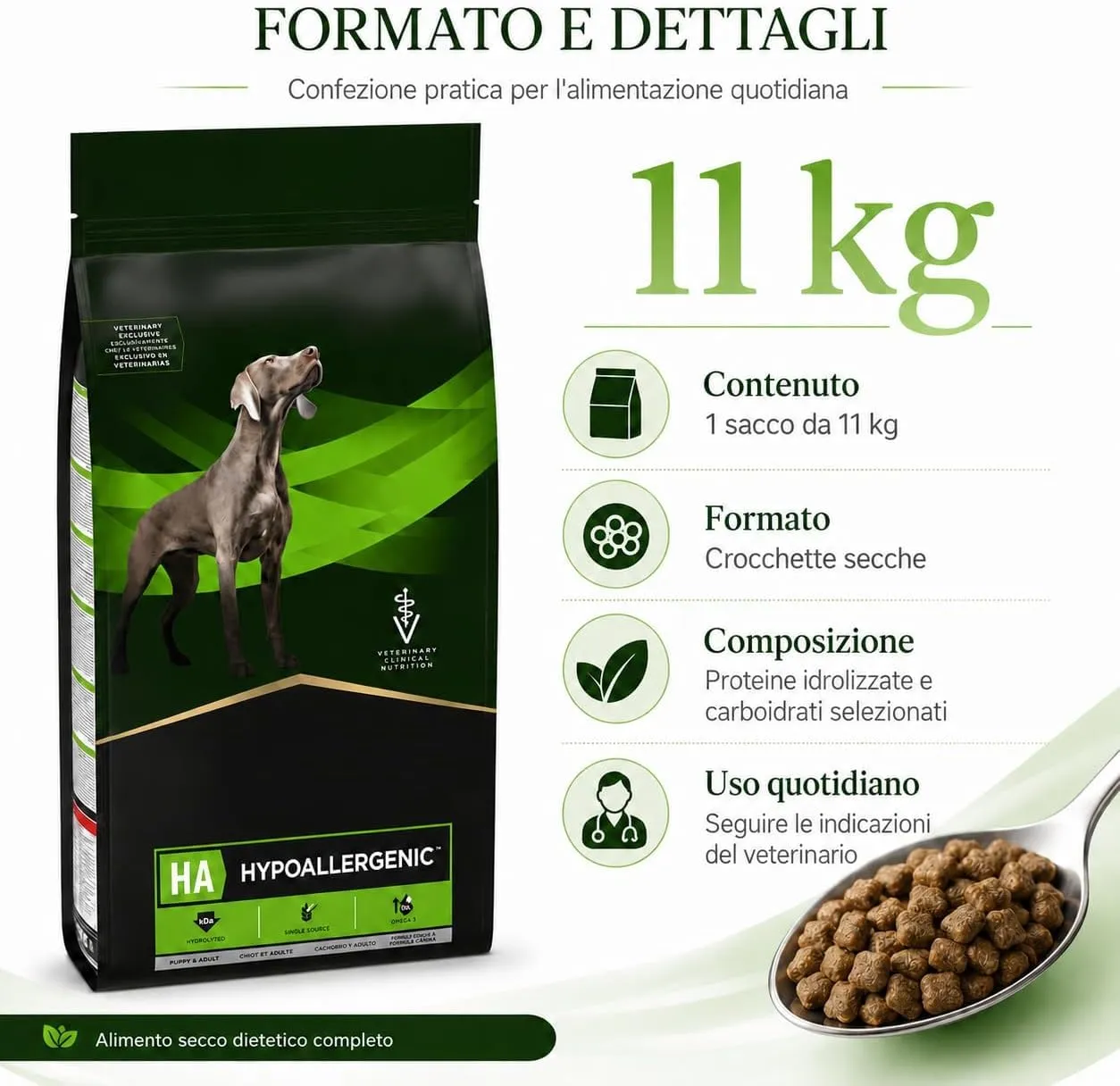 Pro-Plan HA Crocchette Cane 11 kg, Cibo Secco Dietetico per Cani Adulti e Cuccioli con Proteine Idrolizzate e Carboidrati Selezionati - immagine 7