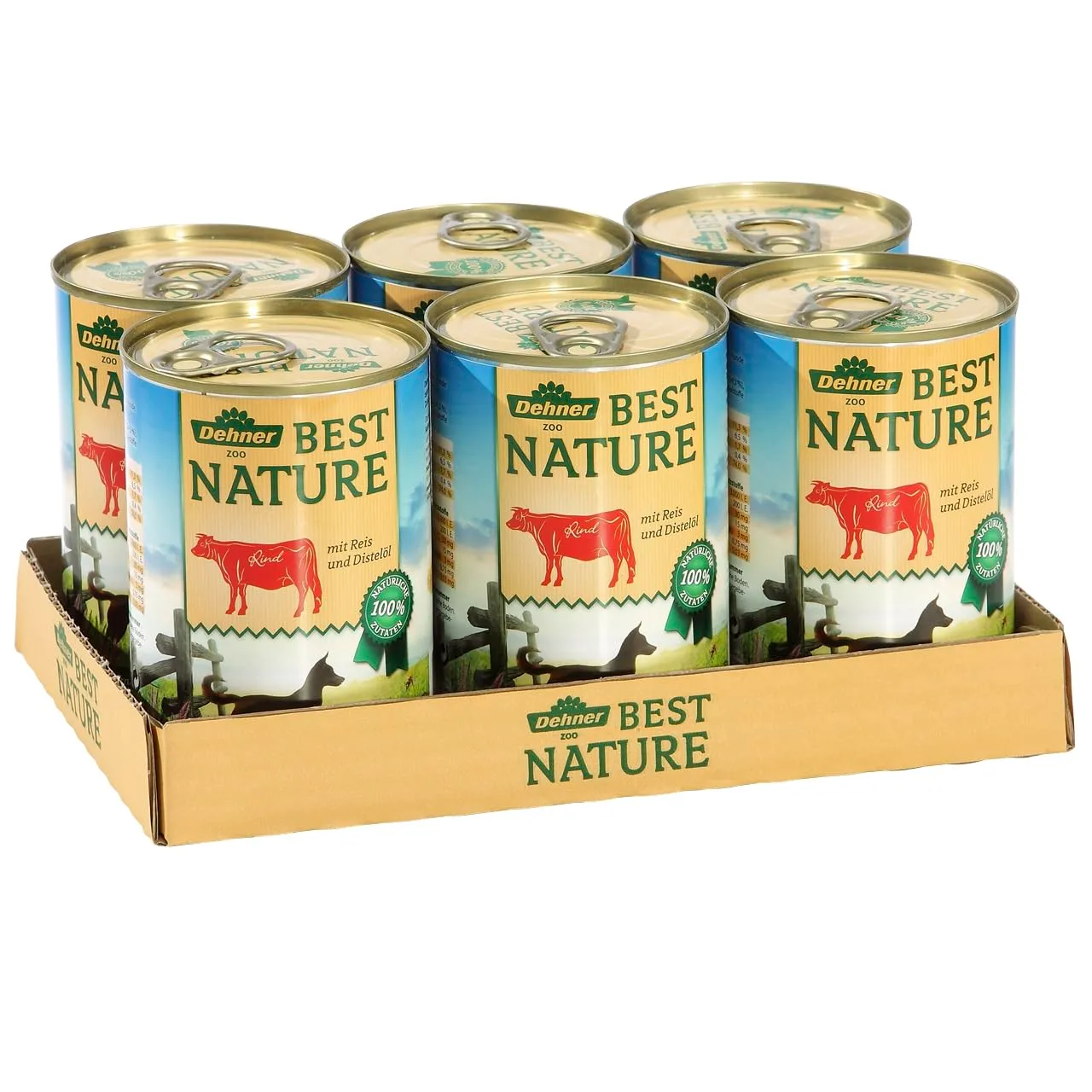 Dehner Best Nature - Cibo umido per cani adulto, manzo/riso, 6 x 400 g - immagine 3