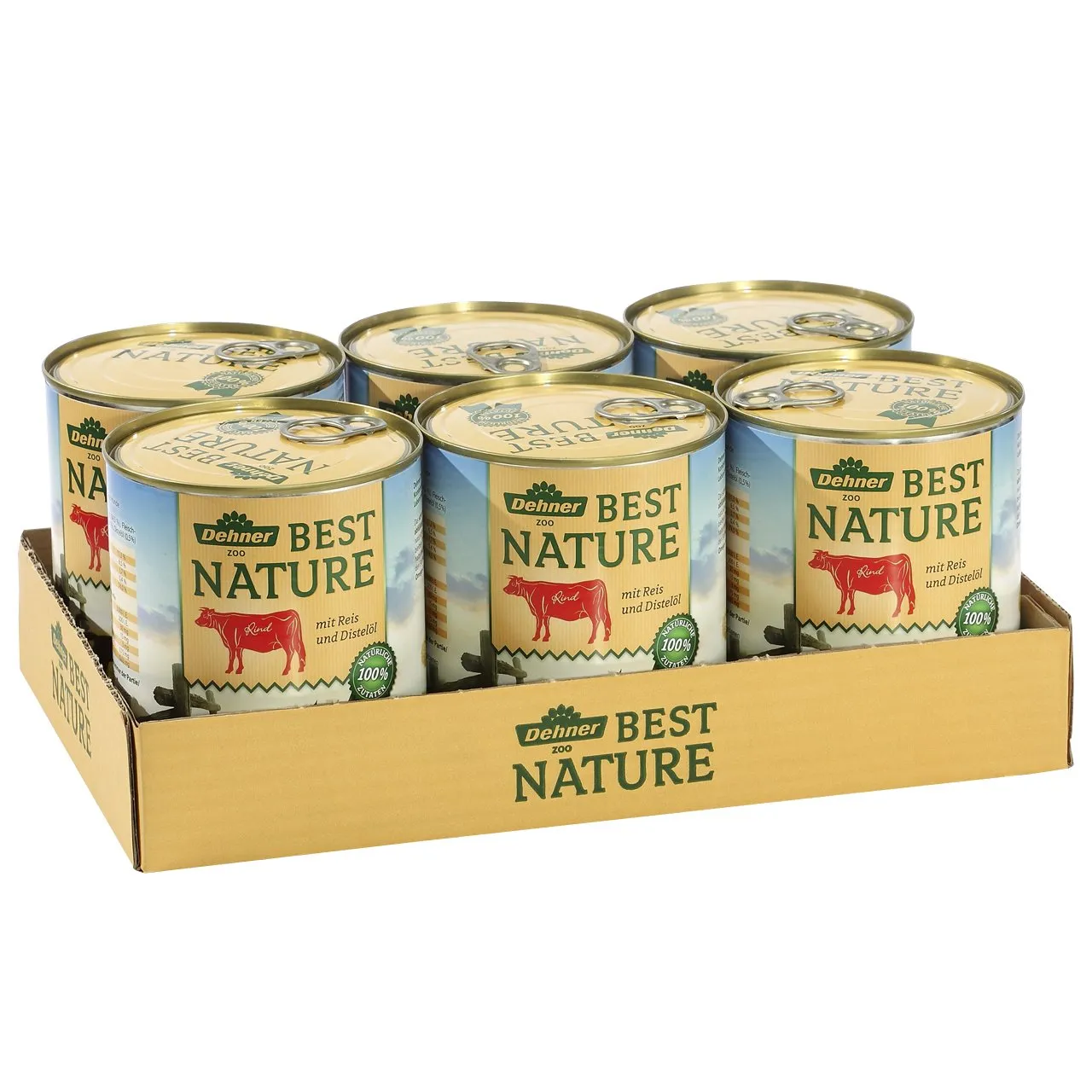 Dehner Best Nature - Cibo umido per cani adulto, manzo/riso, 6 x 800 g - immagine 3