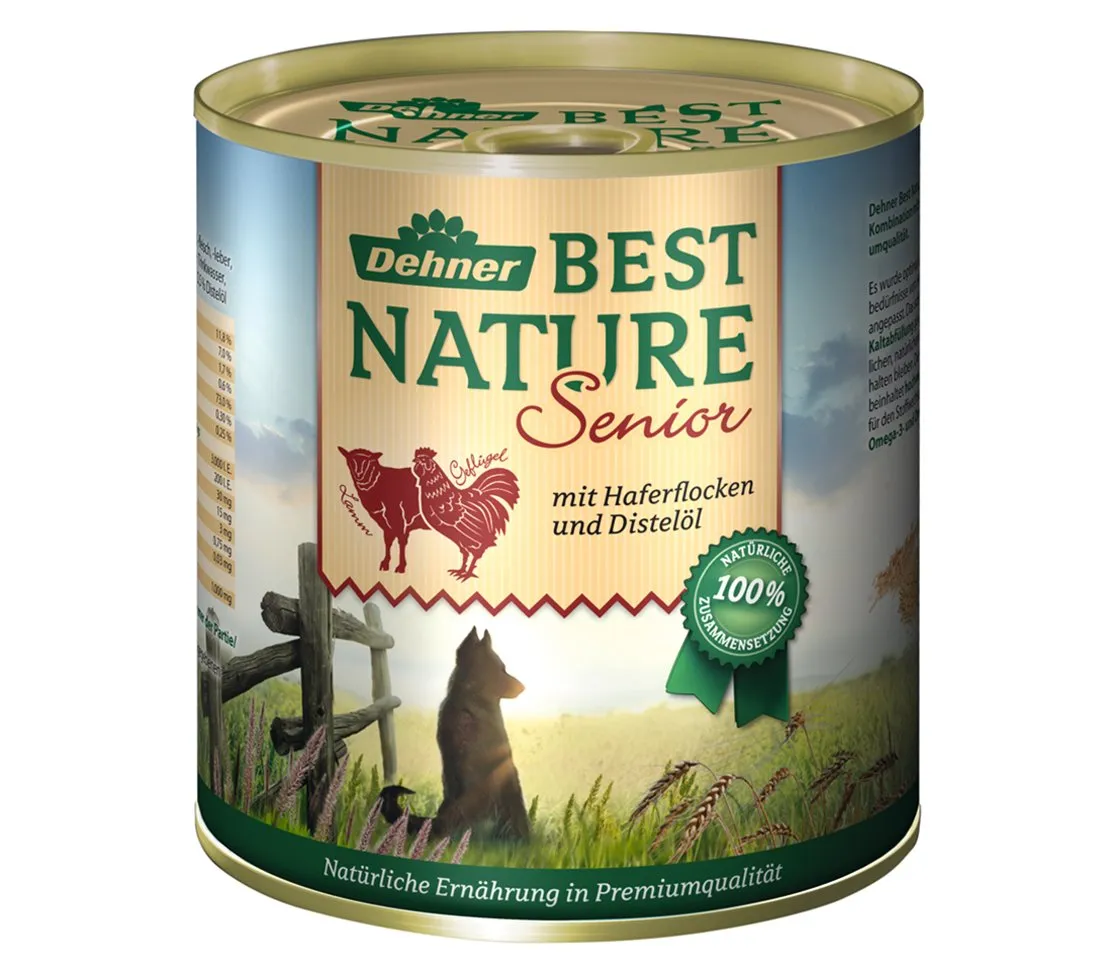 Dehner Best Nature Cibo umido per cani anziani, agnello, pollame, farina d'avena, 6 confezioni da 800 g (4,8 kg) - immagine 4