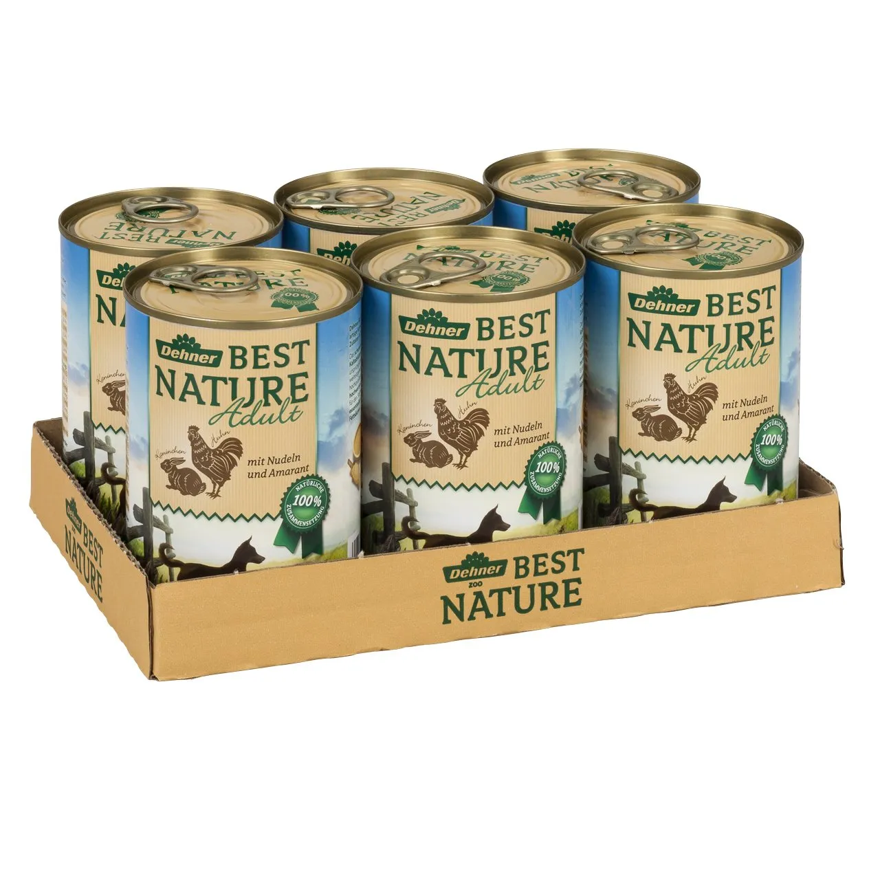 Dehner Best Nature - Cibo umido per cani, pollo/coniglio, 6 x 400 g - immagine 4