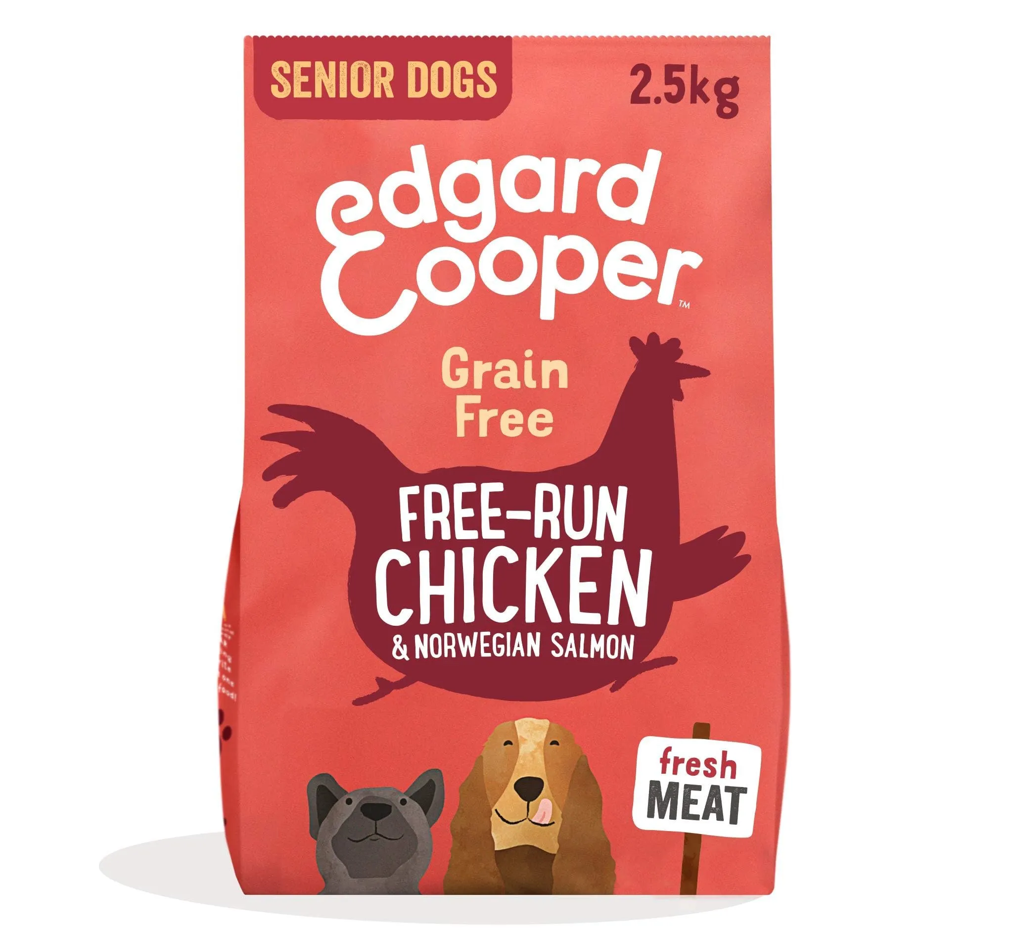 Edgard & Cooper Crocchette per Cani Senior, (Pollo & Salmone, 2,5 kg), Carne e pesce fresco e proteine di qualità, Veri ingredienti per cani, Ipoallergenico, Senza zuccheri aggiunti - immagine 1
