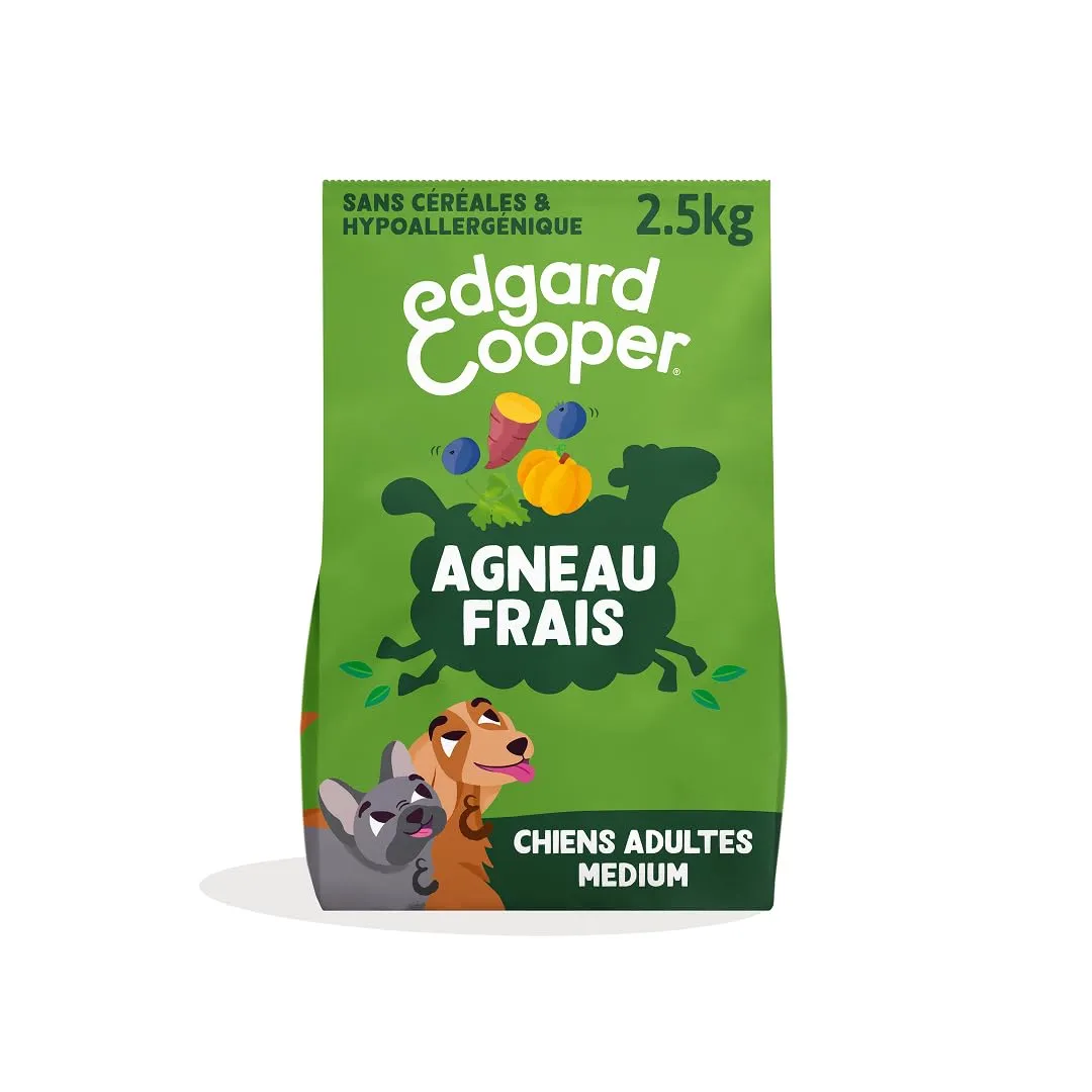 Edgard & Cooper Crocchette Cane, (Agnello Fresco, 2.5kg), senza Cereali, Carne fresca e proteine di qualità, ingredienti veri per Cani, Ipoallergenico, senza zuccheri aggiunti - immagine 1