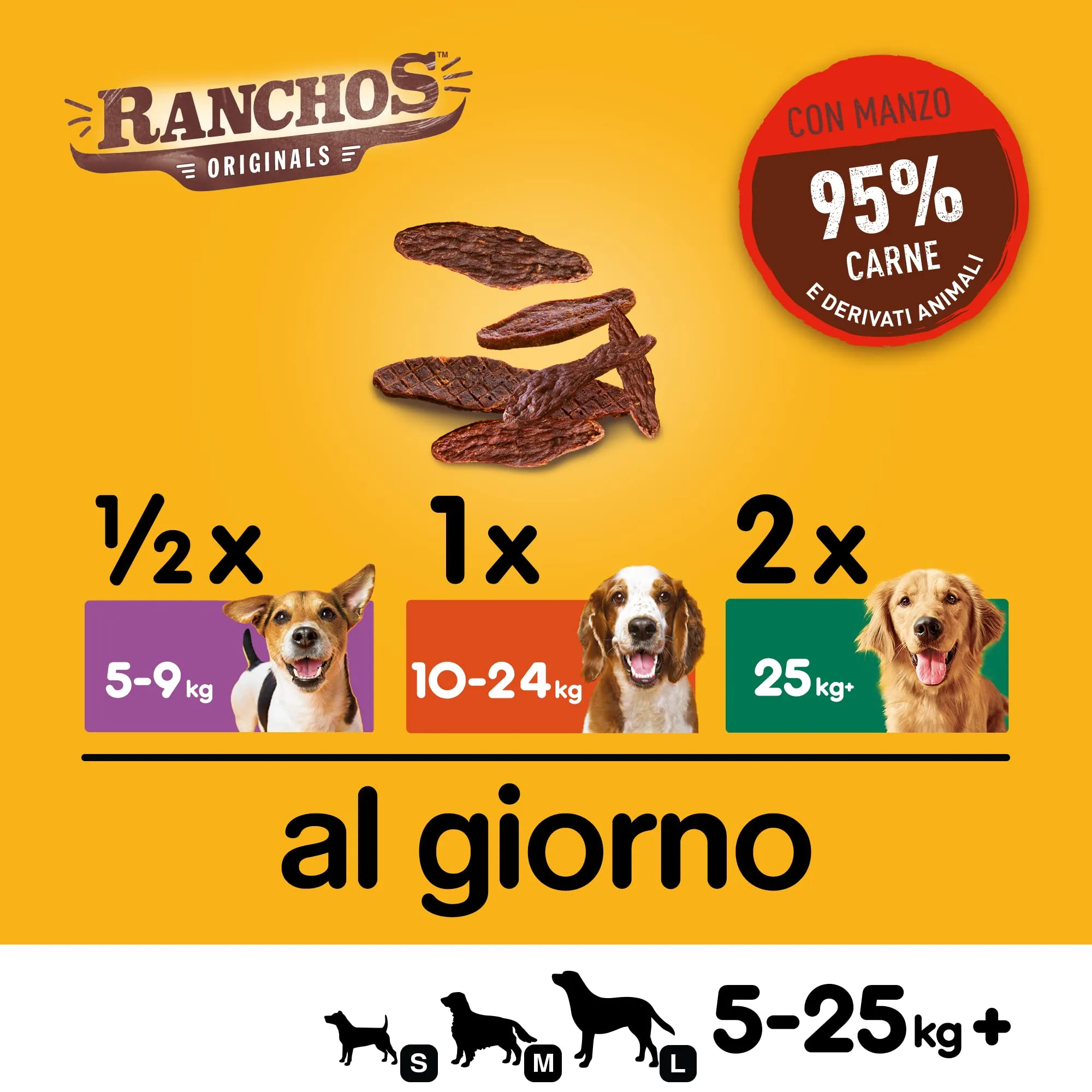 Pedigree Ranchos Originals, Snack Cane con il 95% Manzo, 7 Confezioni da 70g ciascuna - immagine 3