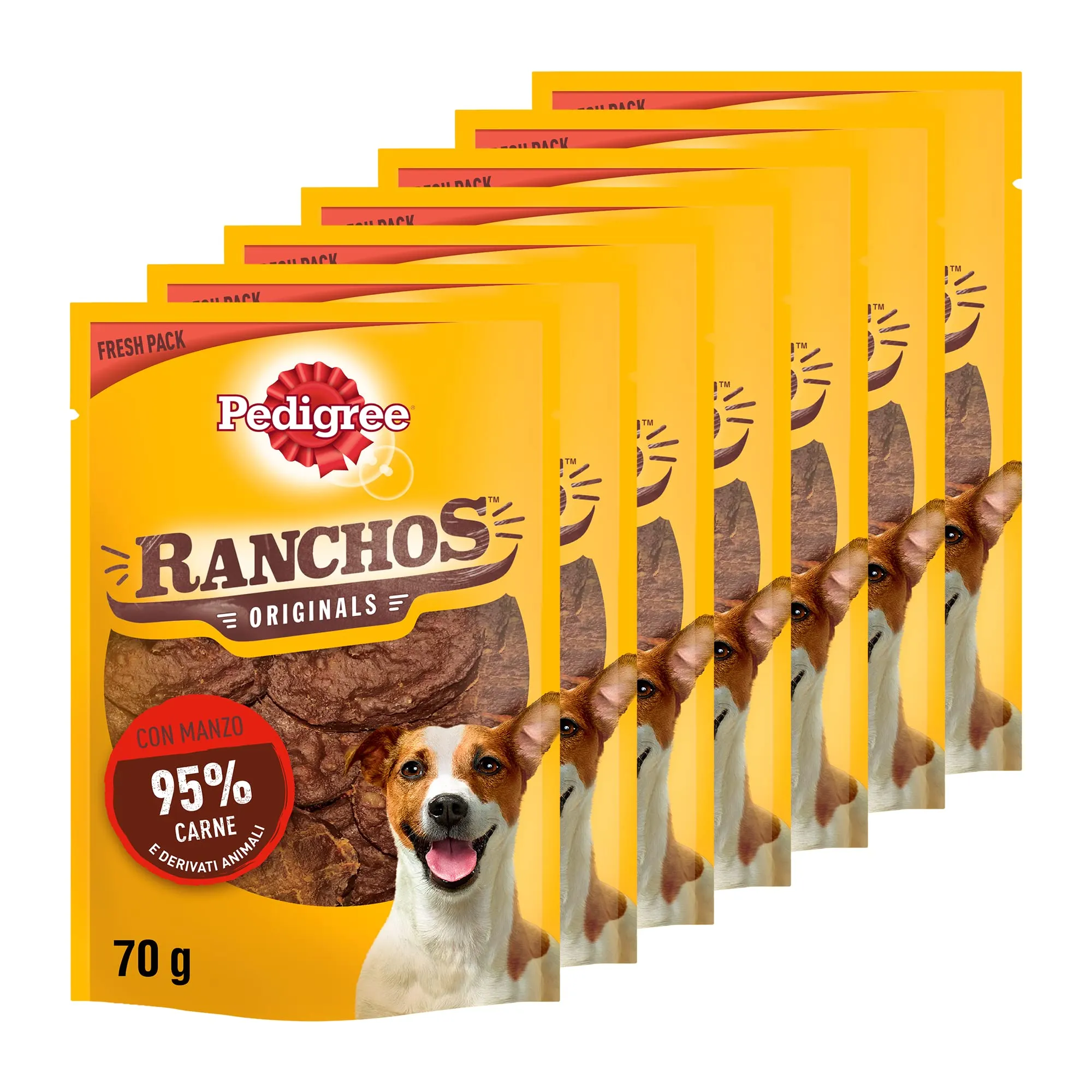 Pedigree Ranchos Originals, Snack Cane con il 95% Manzo, 7 Confezioni da 70g ciascuna - immagine 4