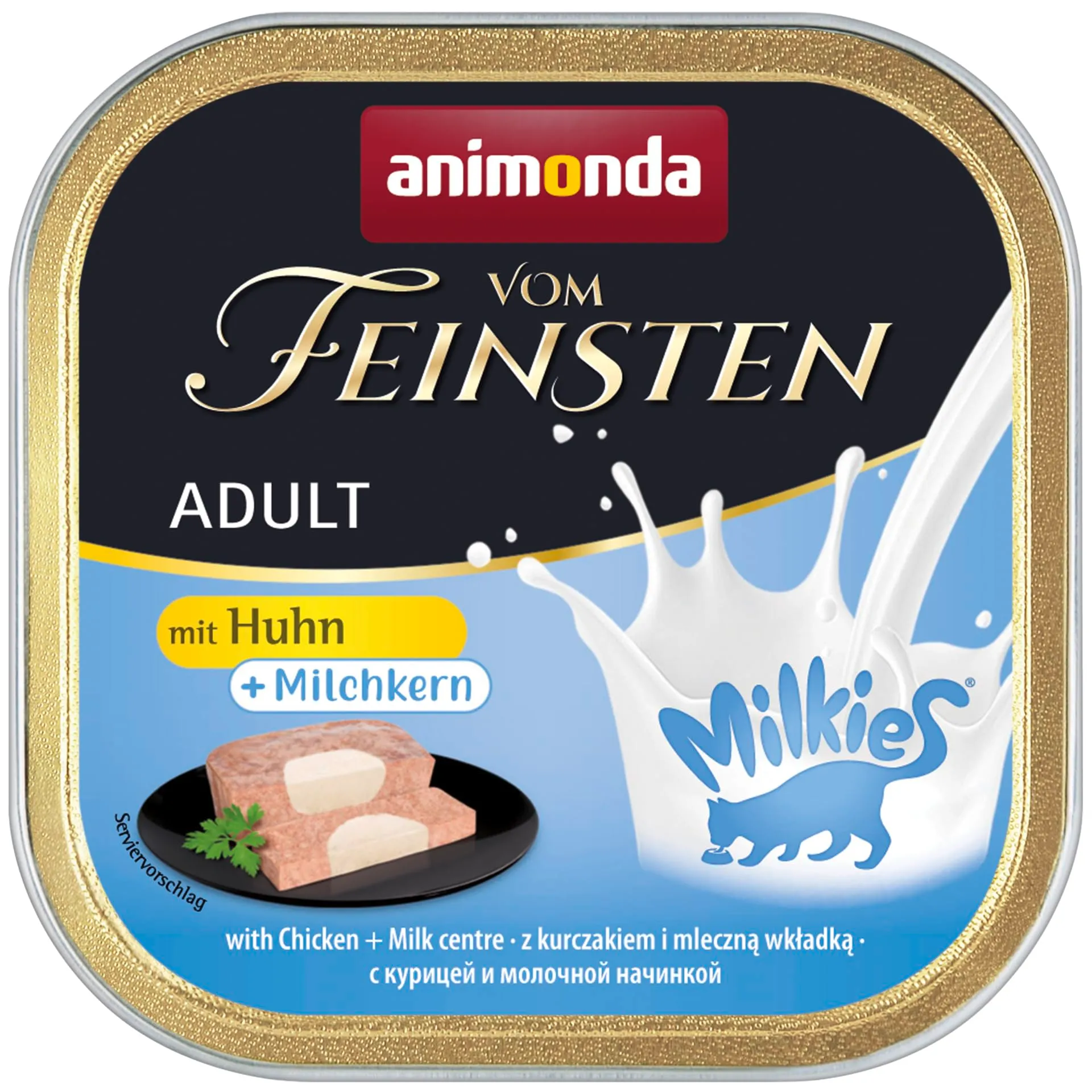 animonda Vom Feinsten Adult - Cibo umido per gatti adulti con pollo + nucleo di latte, 32 x 100 g - immagine 2
