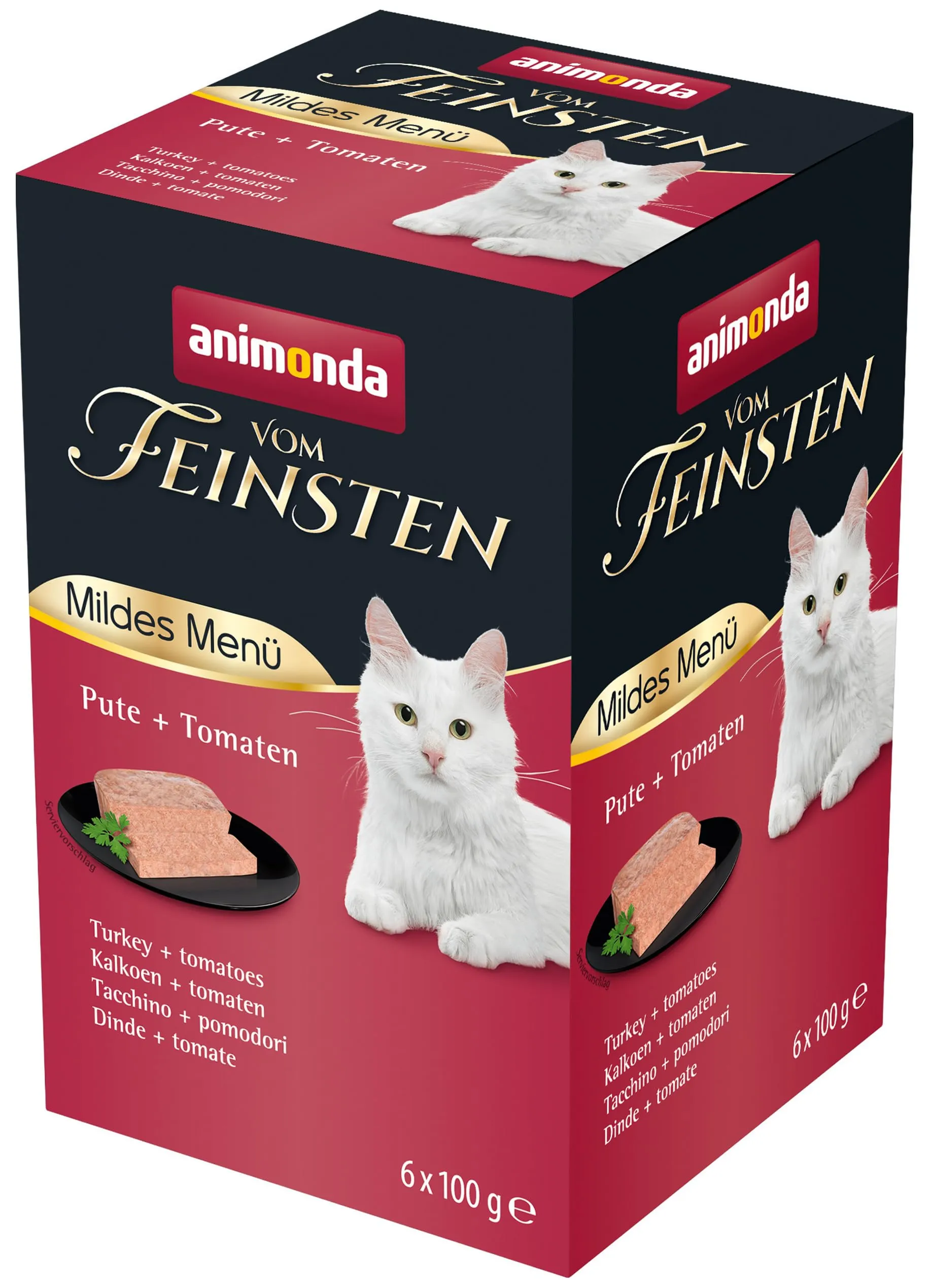 Del miglior cibo per gatti, menù delicato, tacchino + pomodoro (6 x 100 g), cibo per gatti bagnato senza cereali e zuccheri di animonda, ingredienti freschi e carnali - immagine 2