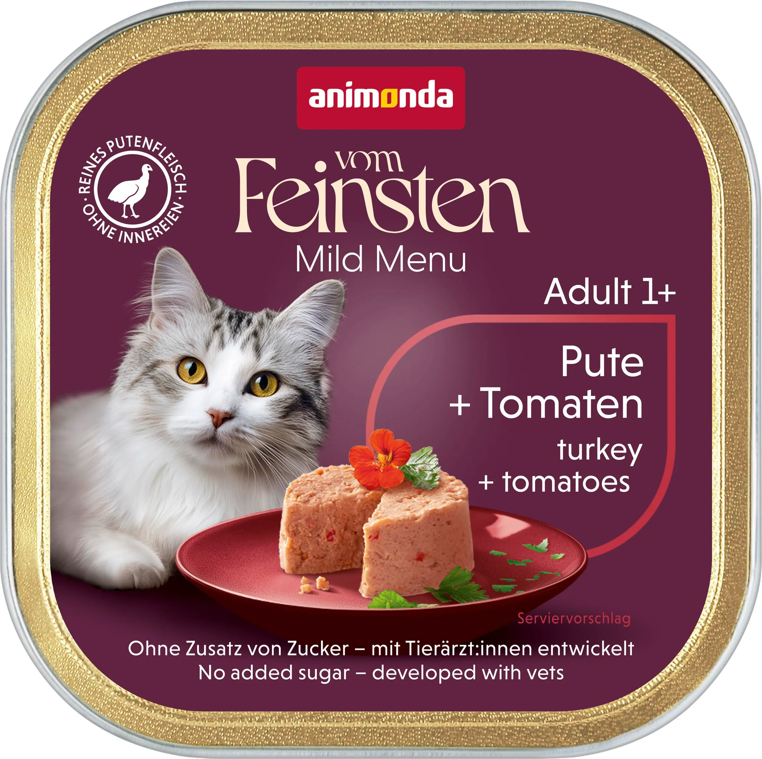 animonda Vom Feinsten Adult - Cibo umido per gatti adulti, varietà di carne con pollame, 32 x 100 g - immagine 3