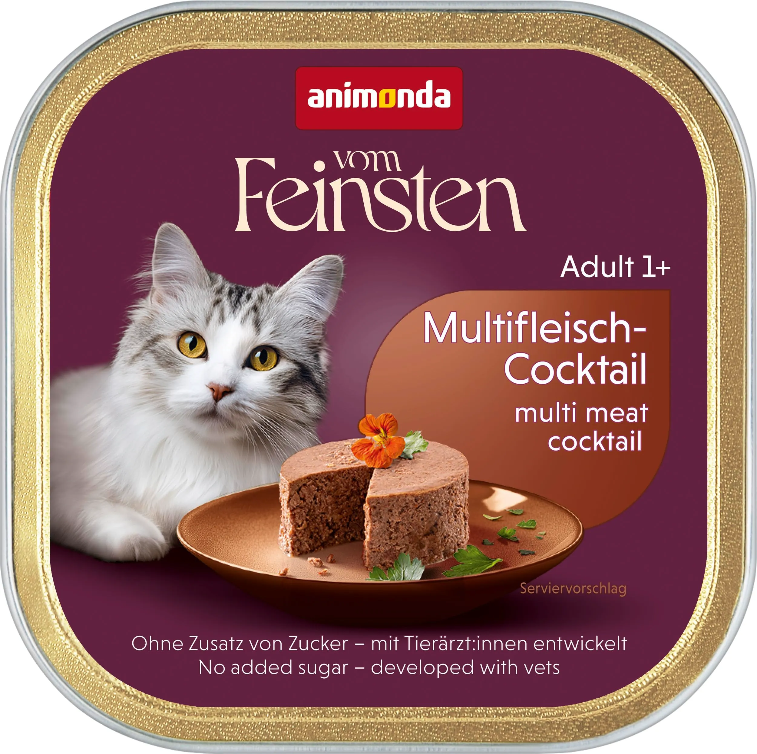 animonda Vom Feinsten Adult - Cibo umido per gatti adulti, varietà di carne con pollame, 32 x 100 g - immagine 5