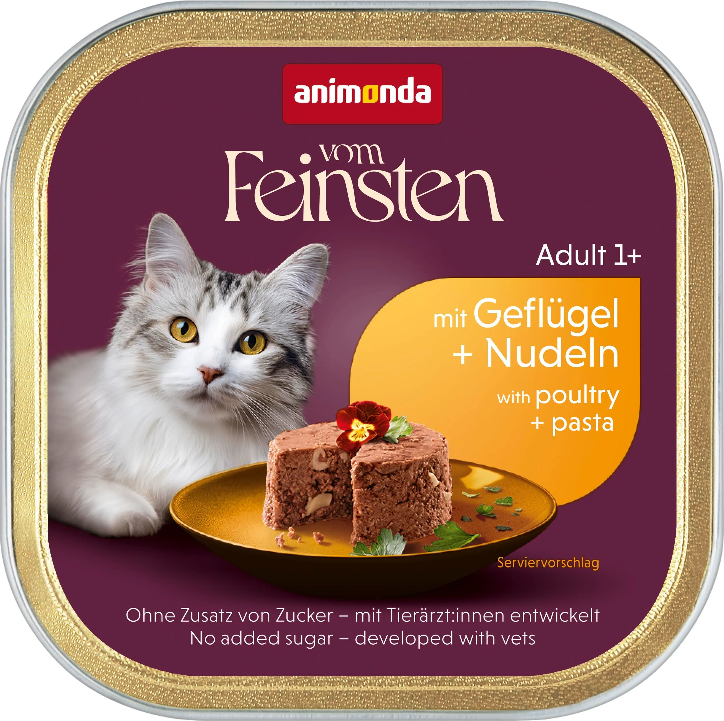 animonda Vom Feinsten Adult - Cibo umido per gatti adulti, varietà di carne con pollame, 32 x 100 g - immagine 6