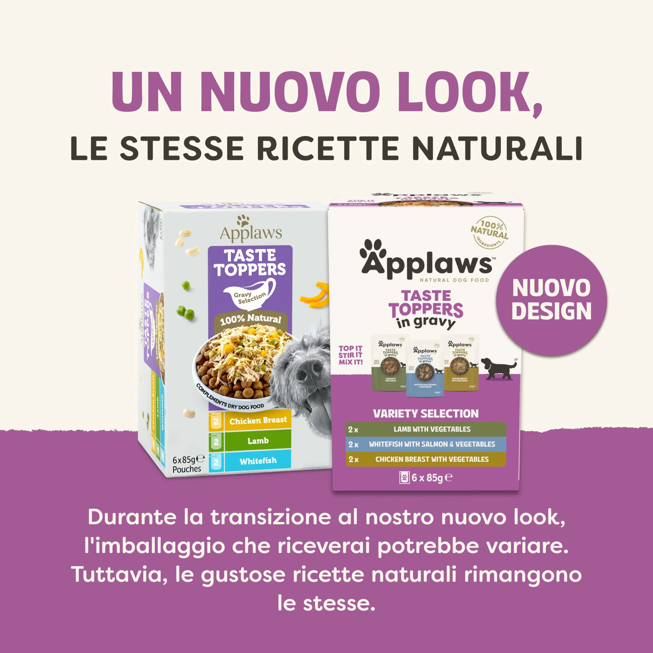 Applaws 100% Naturale – Cibo Umido per Cani, Selezione Carne & Pesce in Salsa, 6 x 85g Bustine - immagine 3