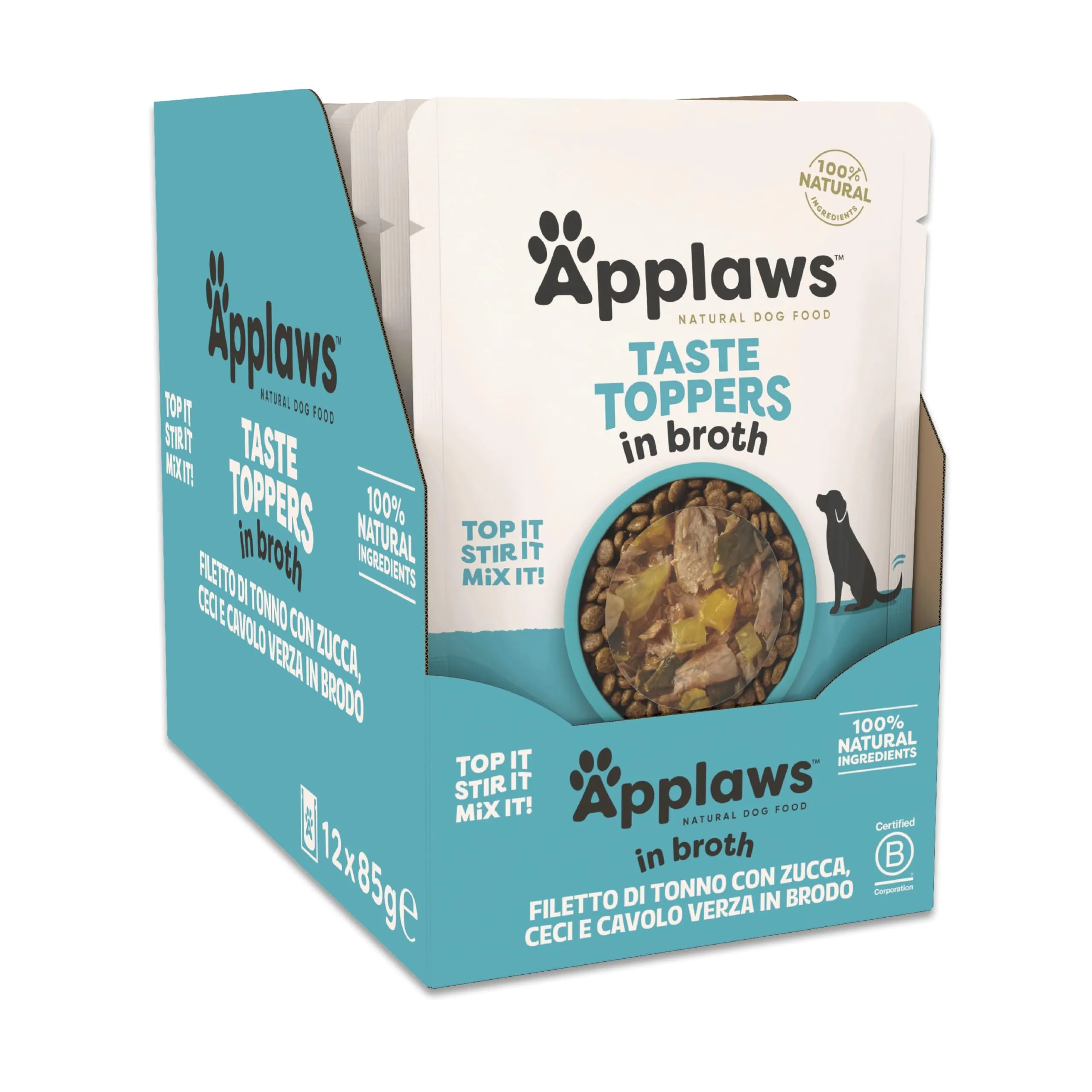 Applaws 100% Naturale – Cibo Umido per Cani, Tonno con Verdure in Brodo, Senza Cereali, 12 x 85g Bustine - immagine 1