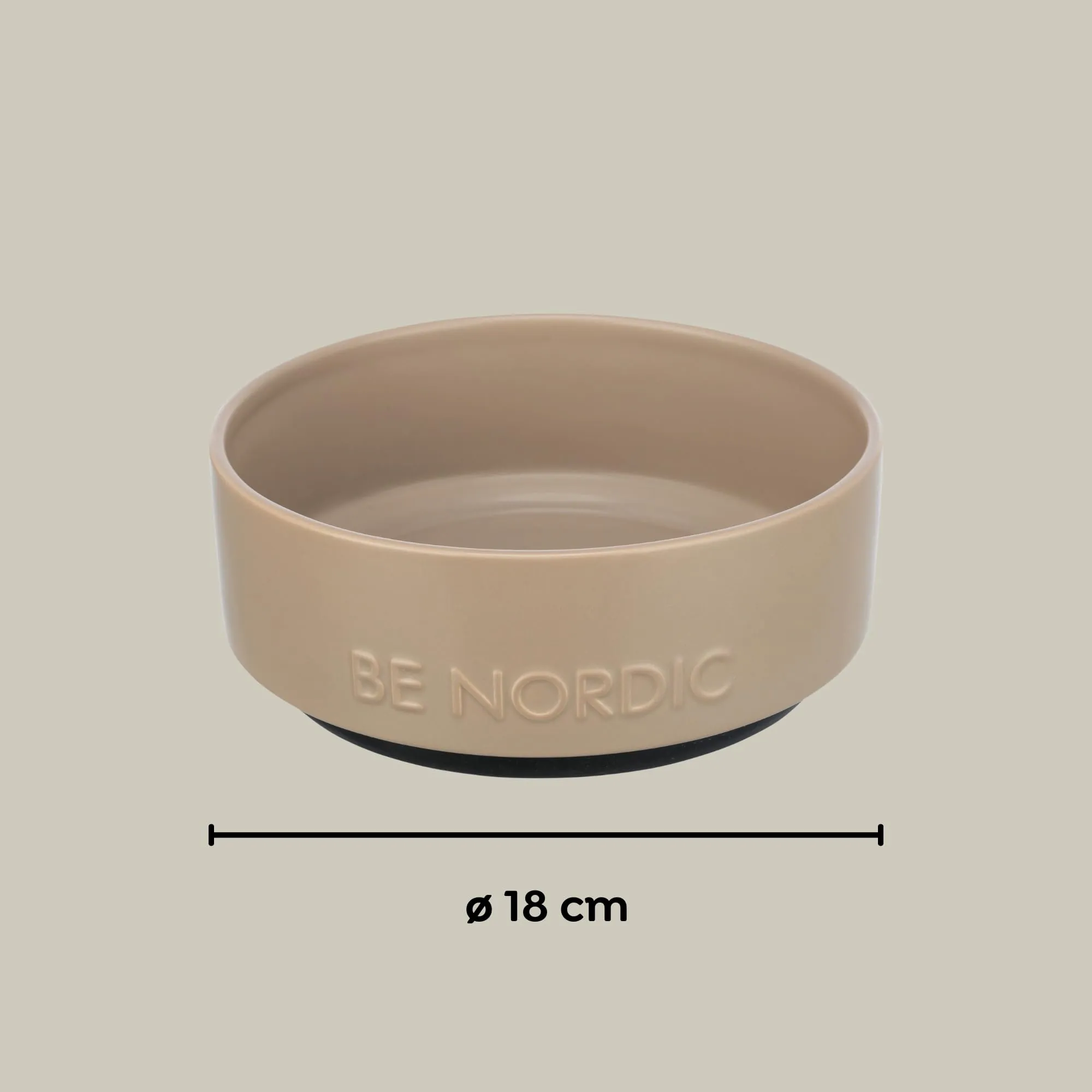 TRIXIE Ciotola per cani in ceramica BE NORDIC 1200 ml tortora – moderna ciotola per cani di grossa taglia Ø 18 cm ciotola in ceramica con rivestimento in gomma antiscivolo – 24527 - immagine 6