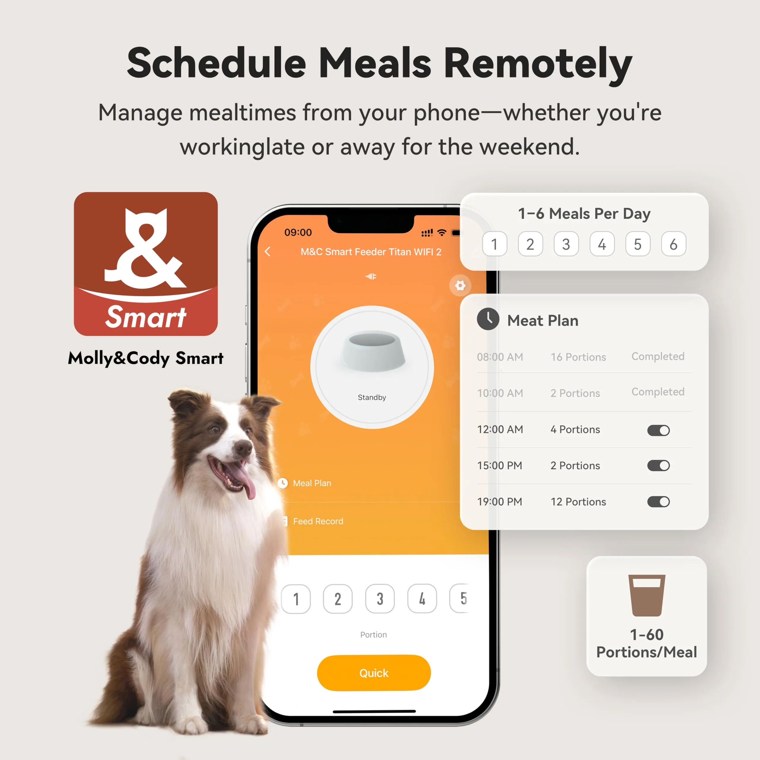 Alimentatore automatico per cani di taglia grande, capacità 14L, alimentazione remota, sistema anti-blocco, distributore automatico di cibo per cani a tempo, controllo app WiFi 2.4G, doppia - immagine 5