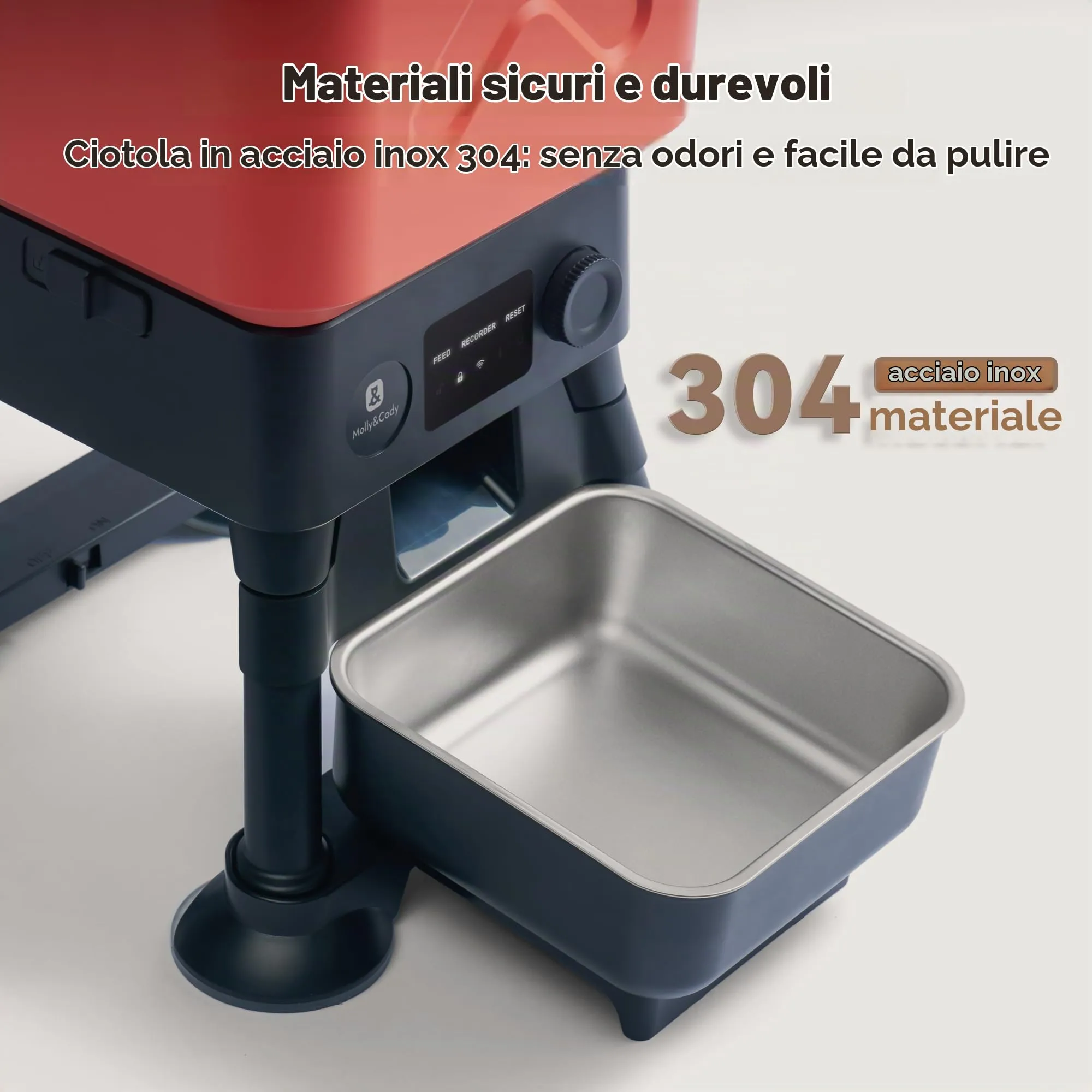 Alimentatore automatico per cani di taglia grande, capacità 14L, alimentazione remota, sistema anti-blocco, distributore automatico di cibo per cani a tempo, controllo app WiFi 2.4G, doppia - immagine 6