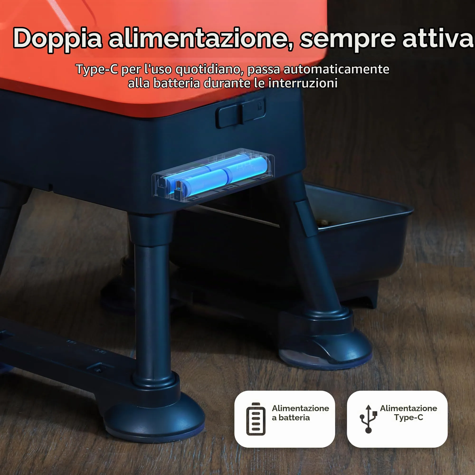 Alimentatore automatico per cani di taglia grande, capacità 14L, alimentazione remota, sistema anti-blocco, distributore automatico di cibo per cani a tempo, controllo app WiFi 2.4G, doppia - immagine 7