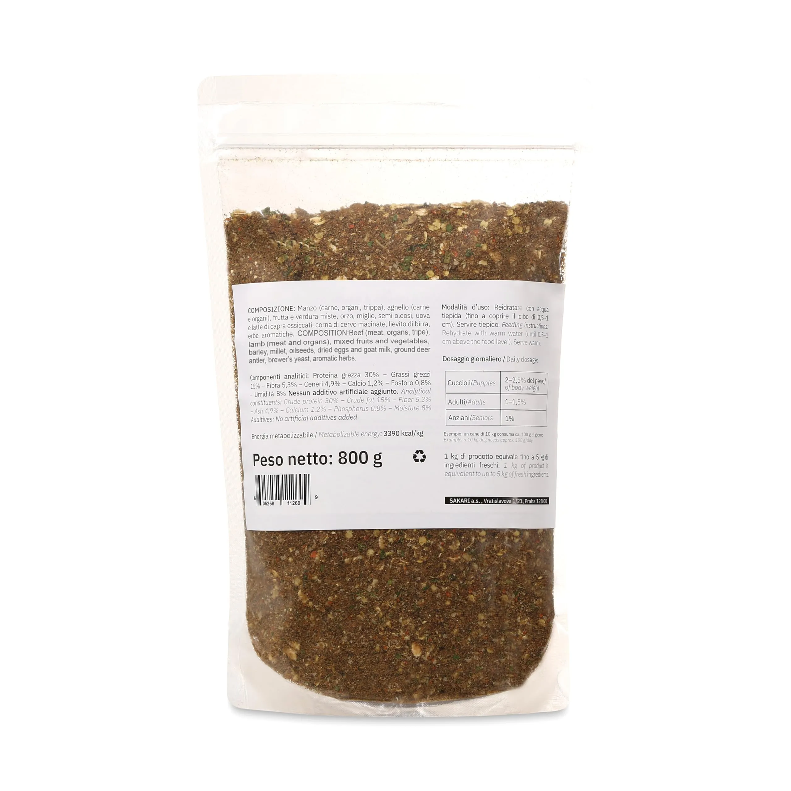 SELVADEGO | Cibo Naturale per Cani – Manzo e Agnello – Alimento Completo Ispirato alla Dieta BARF – 100% Naturale, Digeribile e Facile da Preparare – 800 g (800 gr, Manzo e Agnello) - immagine 2