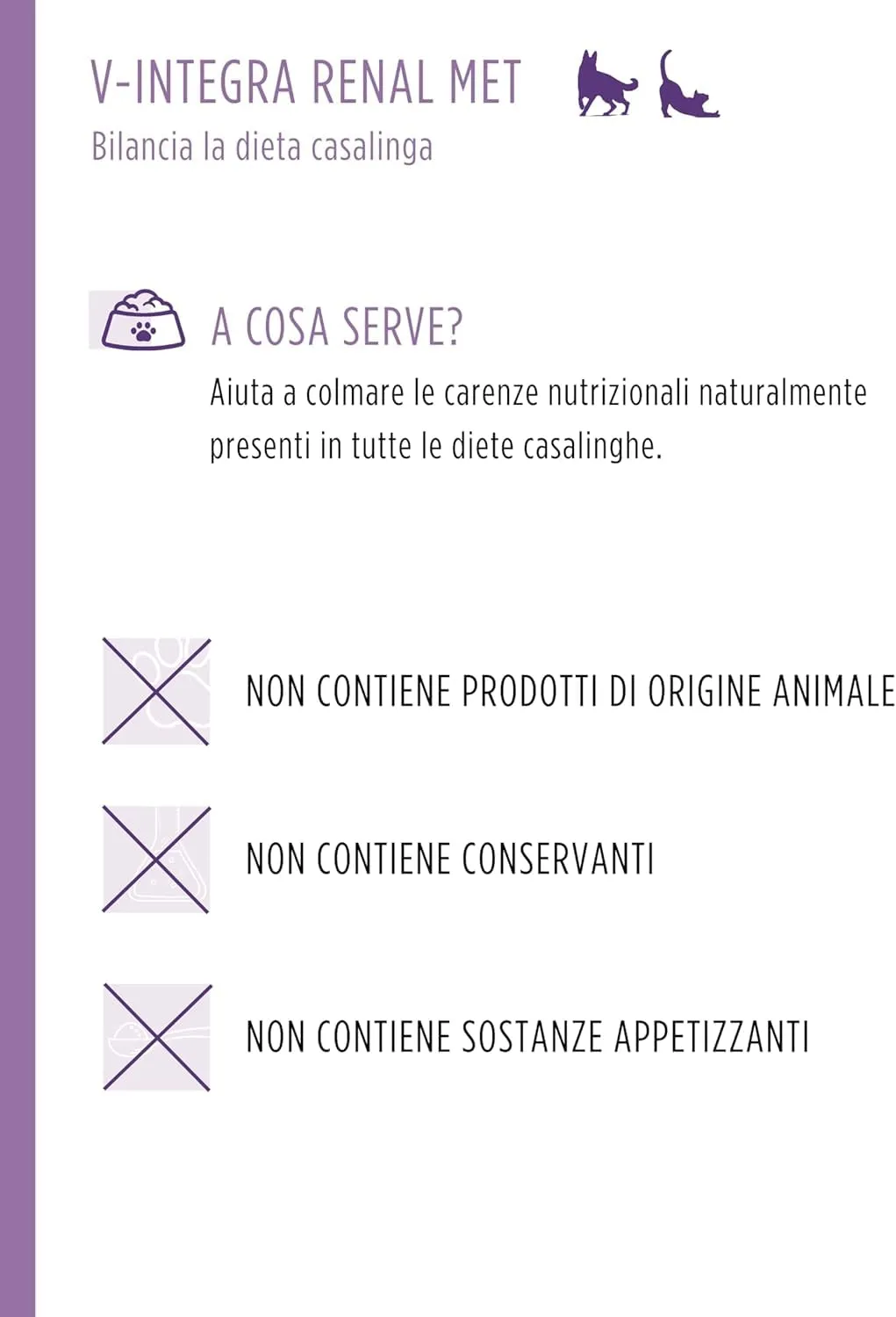 V-INTEGRA Renal Met (con Metionina) - Integratore Completo Ricco di Vitamine e Minerali, per la Dieta Casalinga di Cani e Gatti che Richiedono una Restrizione di Fosforo - 500g - Made in Italy - immagine 4