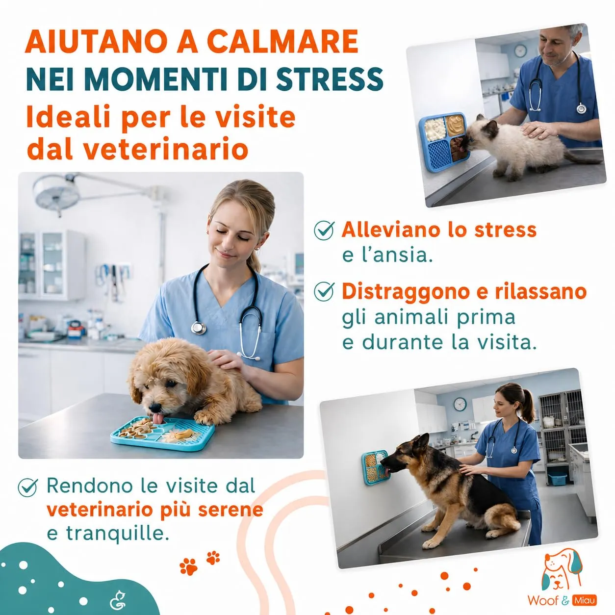 WOOF&MIAU® 2 PCS tappetini da leccare per cani e gatti + spatola + coperchio in silicone + ricette | Mangiatoia lenta (Slow Feeder) | Aiuta a controllare l'ansia e favorisce la digestione - immagine 3