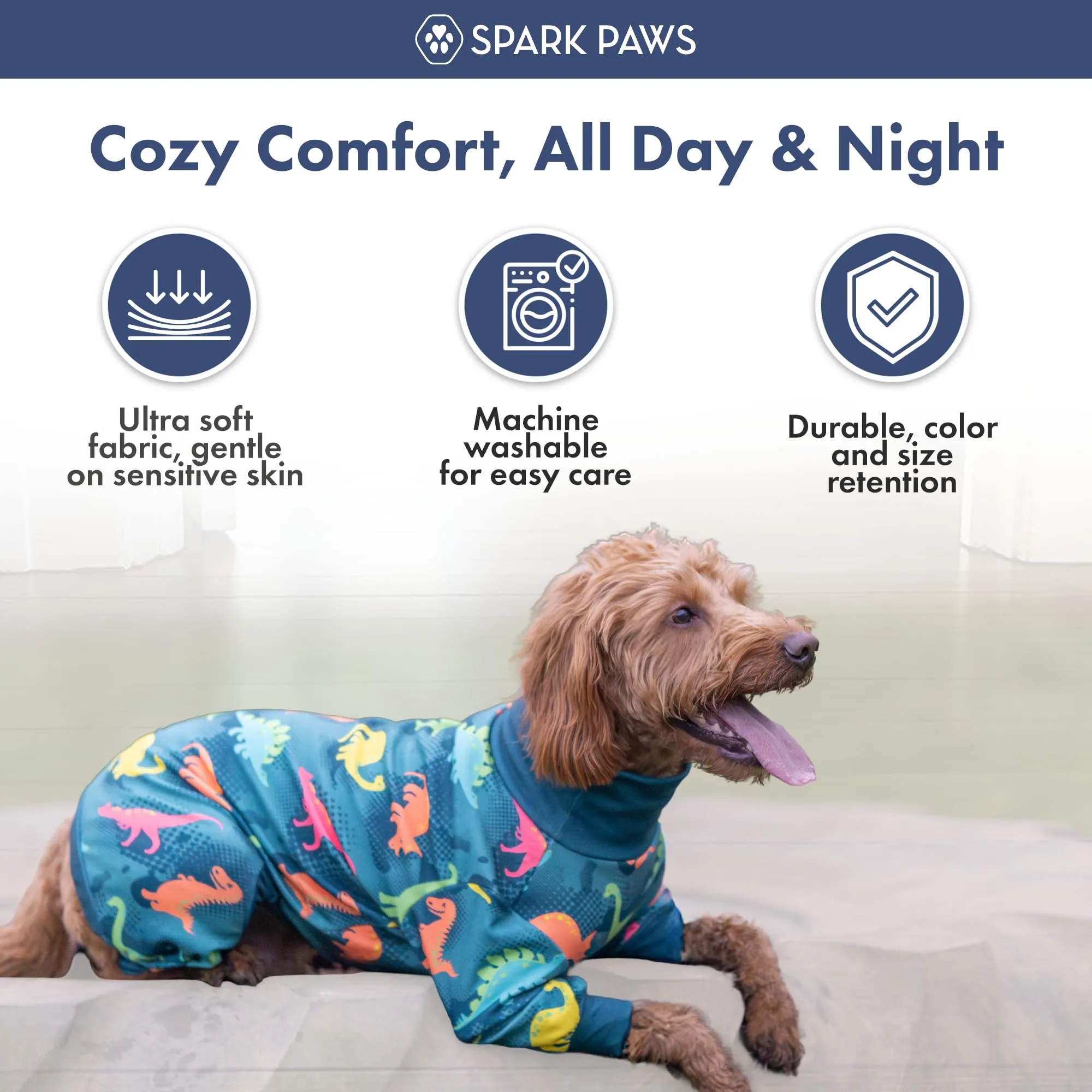 Spark Paws Pigiama intero per cani taglia S Med Large Breeds - Full Leg PJS - immagine 4