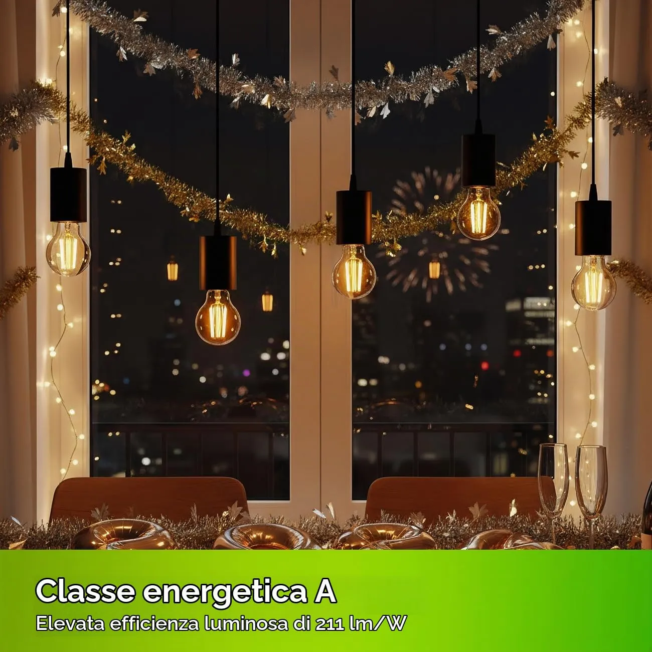 LVWIT Lampadine LED E27 Luce Calda 2700K, Lampadina 2.2W Equivalenti a 40W, 470LM, Classe A Ultra Efficiente, Lampadina LED Filamento A60 Stile Vintage Retrò, Risparmio Energetico, Non Dimmerabile - immagine 3