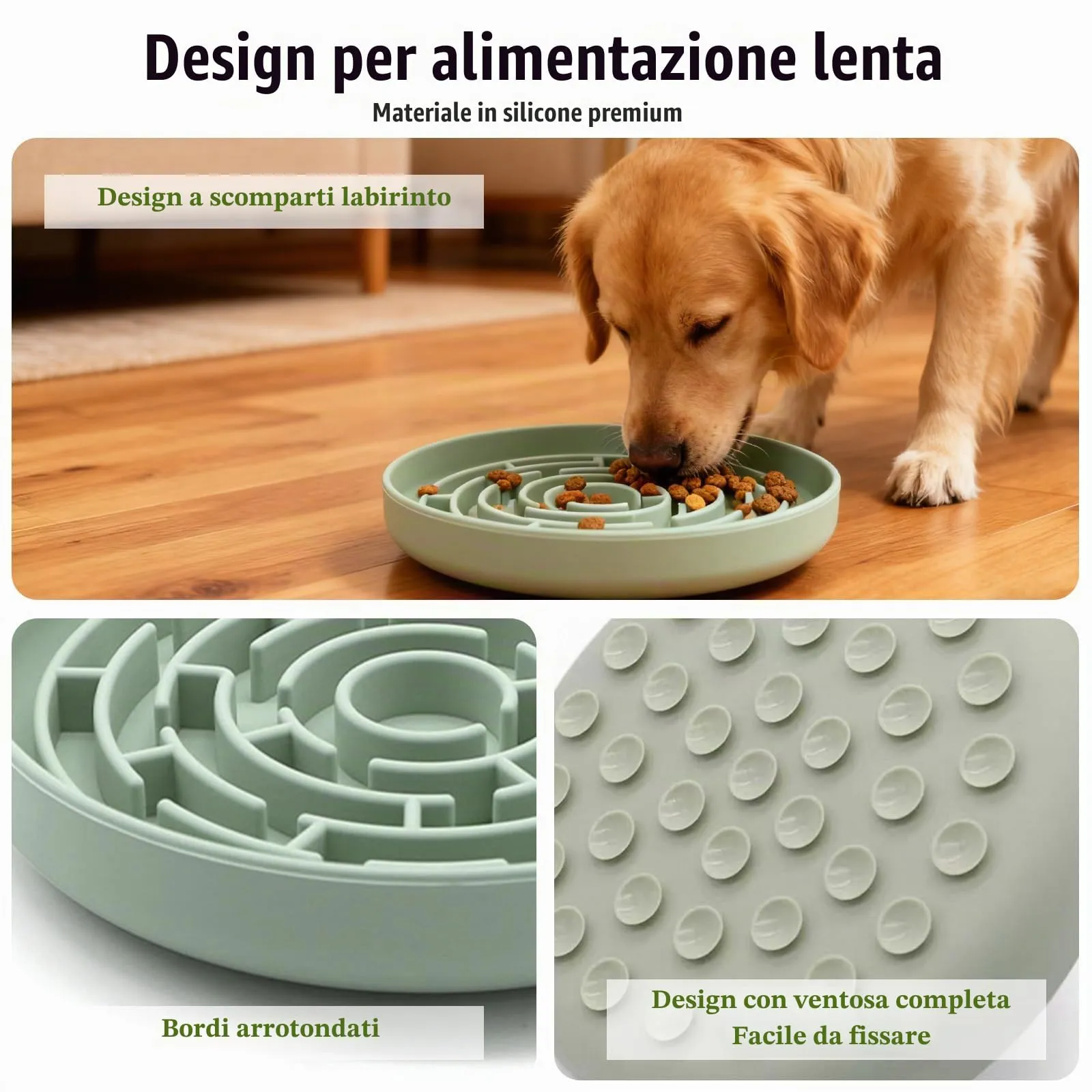 Zencantorous Ciotola Anti Ingozzamento, Ciotola per Cani Anti Ingozzamento - immagine 3