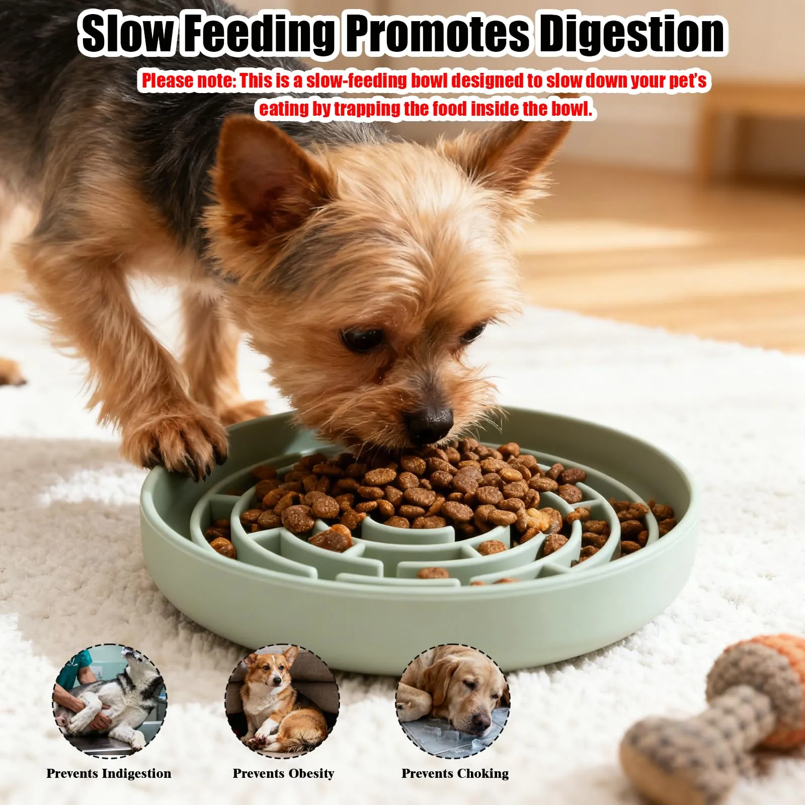 Zencantorous Ciotola Anti Ingozzamento, Ciotola per Cani Anti Ingozzamento - immagine 4